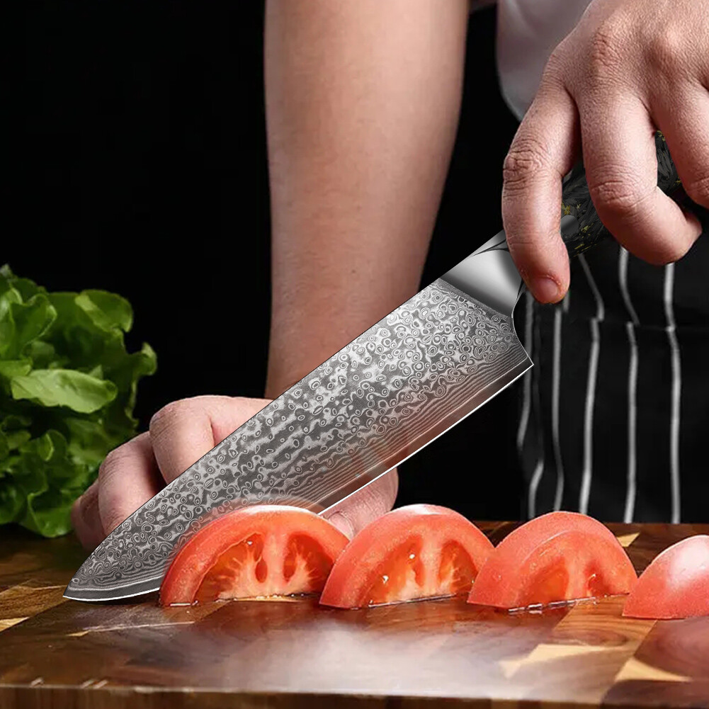 8In Kitchen Knife Santoku Knife Damascus Chef Knife VG10 Handle for Home Kitchen