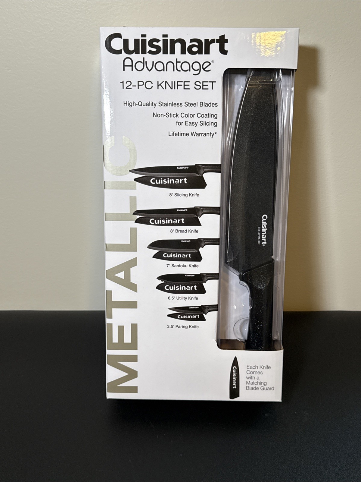 Cuisinart Advantage 12-Piece Knife Set with Blade Guards-Black—Brand New!!