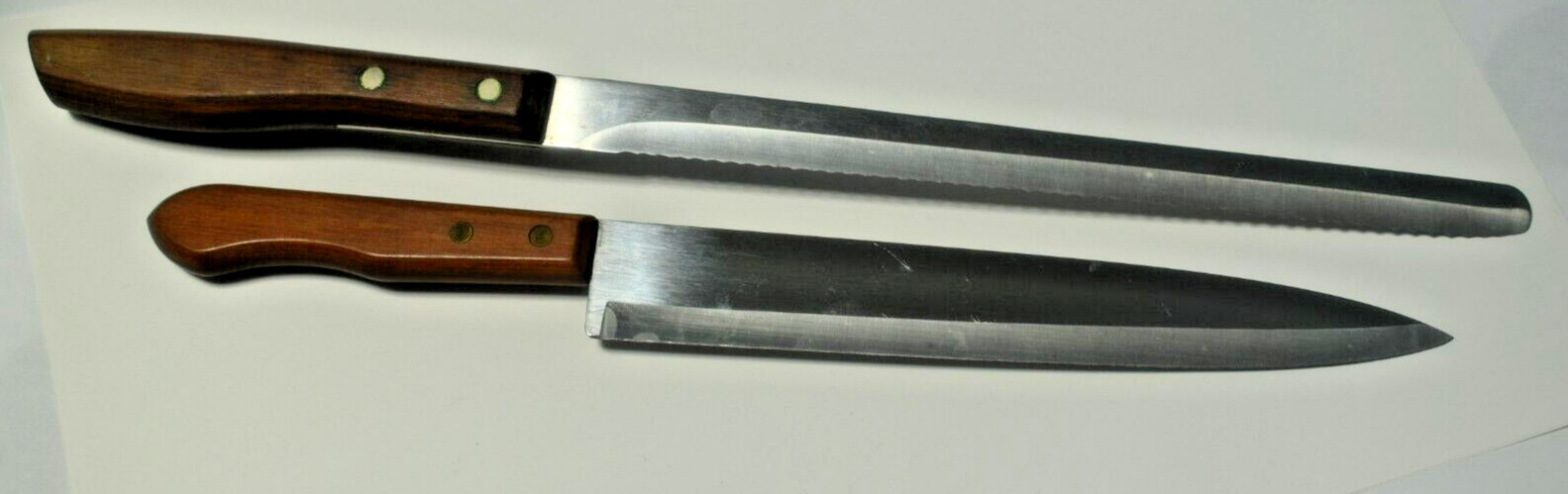 2 Imperial knives Diamond edge Stainless Bread Knife 14.5 ” 9″blade&Meat slicer
