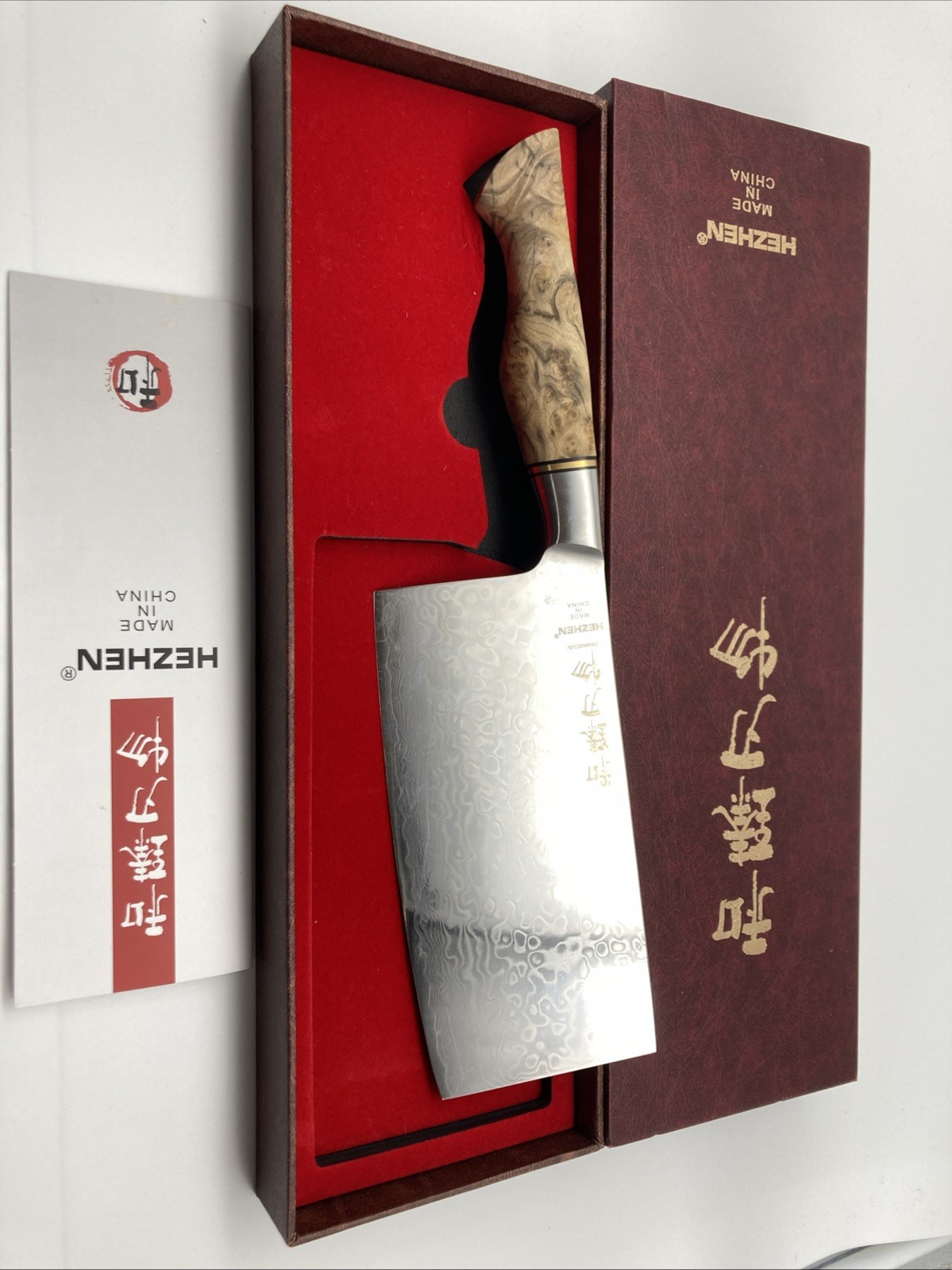 HEZHEN Meat Cleaver & Butcher Knife – 6.8 Inch 67-Layer Damascus