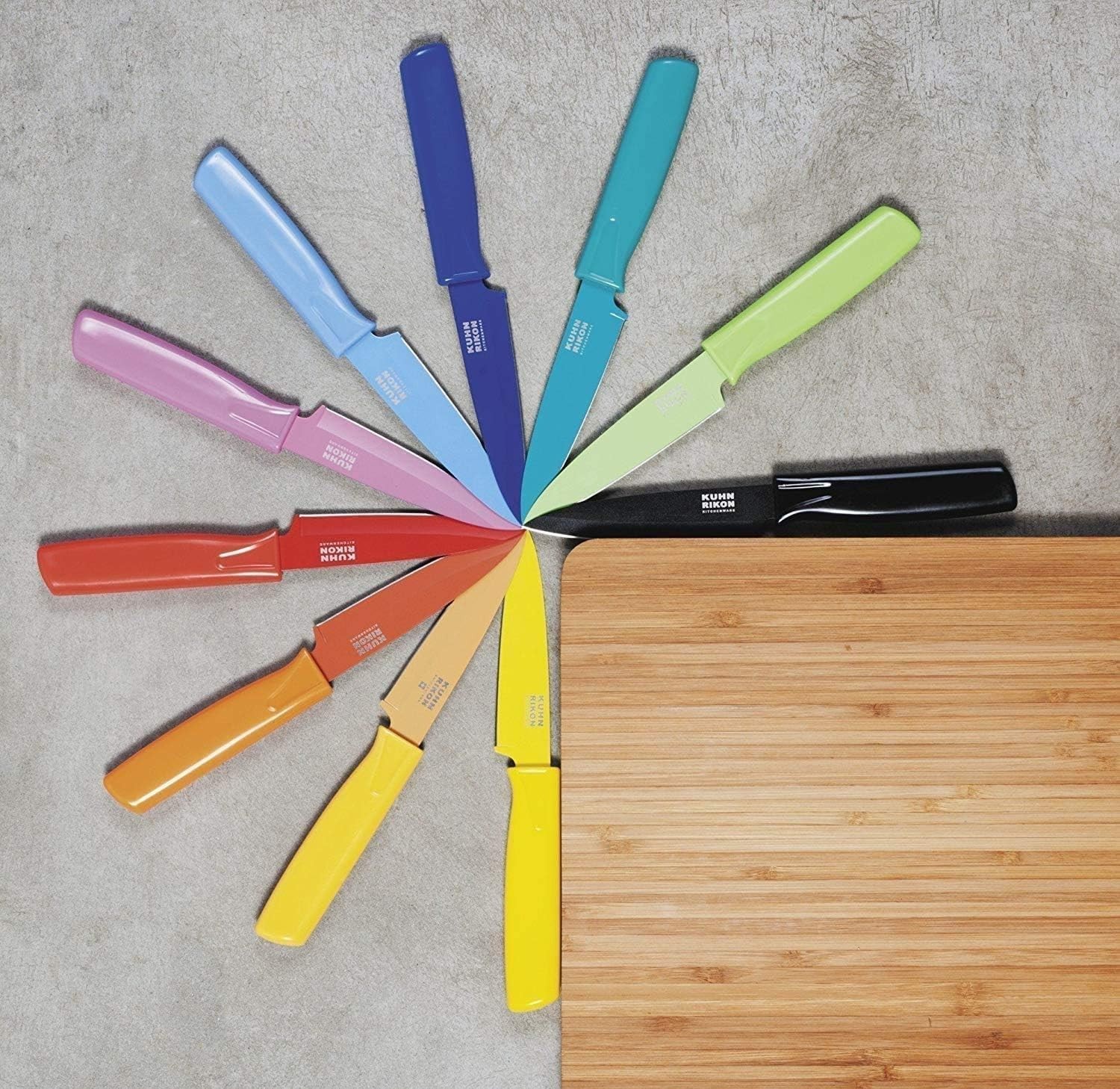 Vibrant 4-Inch Straight Paring Knife Set with Safety Sheath – Red, Yellow, Blue
