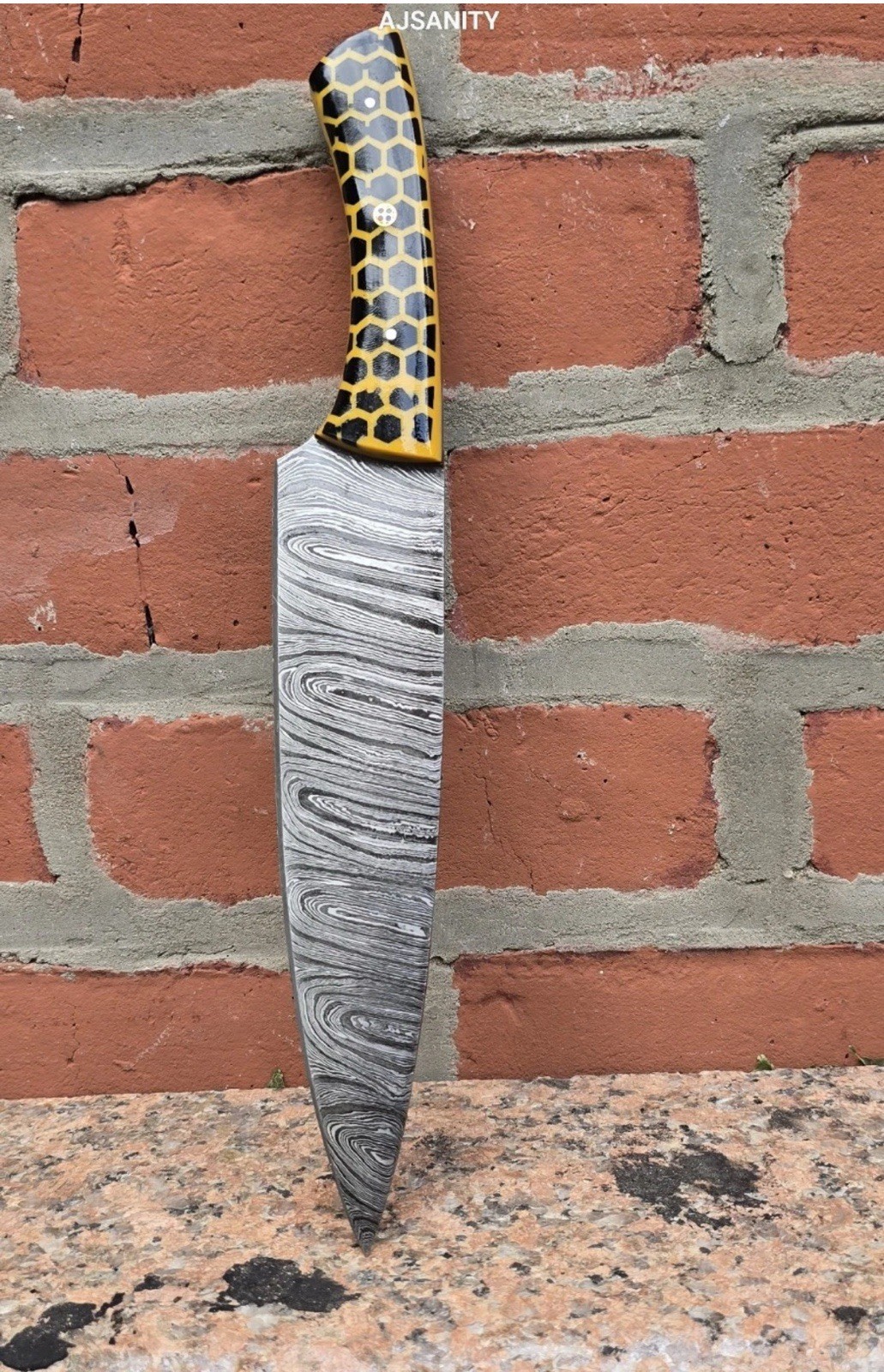 Damascus Steel Fixed Blade Knife Chef Kitchen Fillet knife Handle- Gift Knives