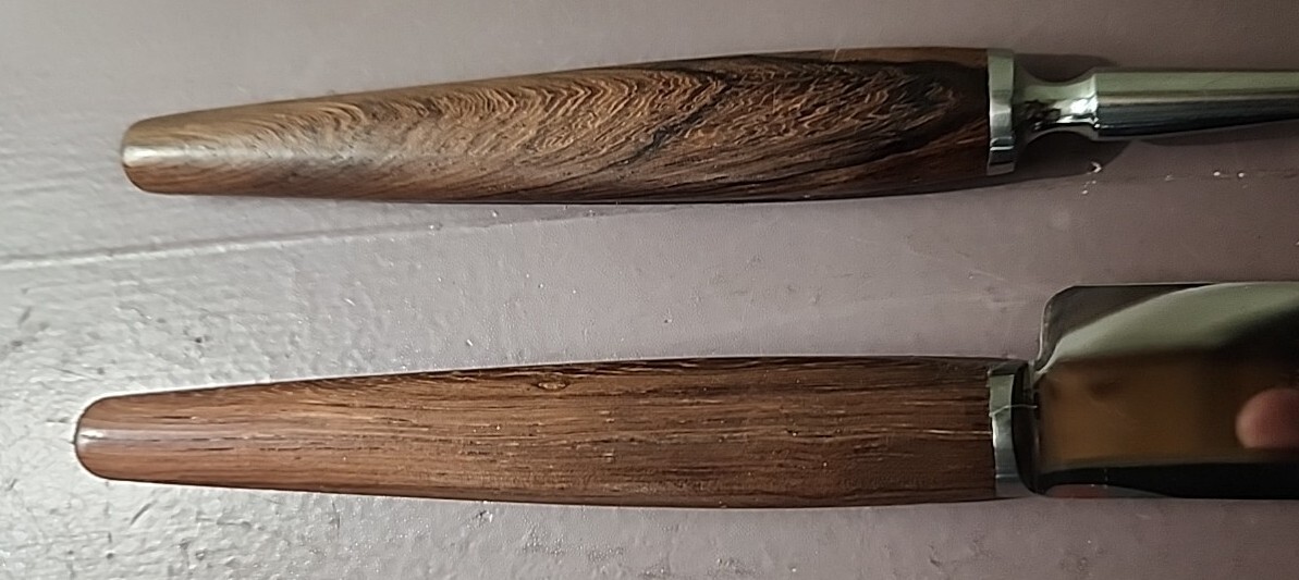 TEAK French Made MCM Carving Set 12 INCH Knife & 10 INCH Fork Teak Handles