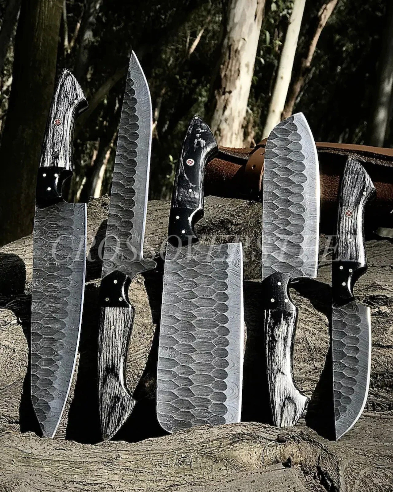 Handmade HAND FORGED DAMASCUS STEEL CHEF KNIFE Set Kitchen Knives