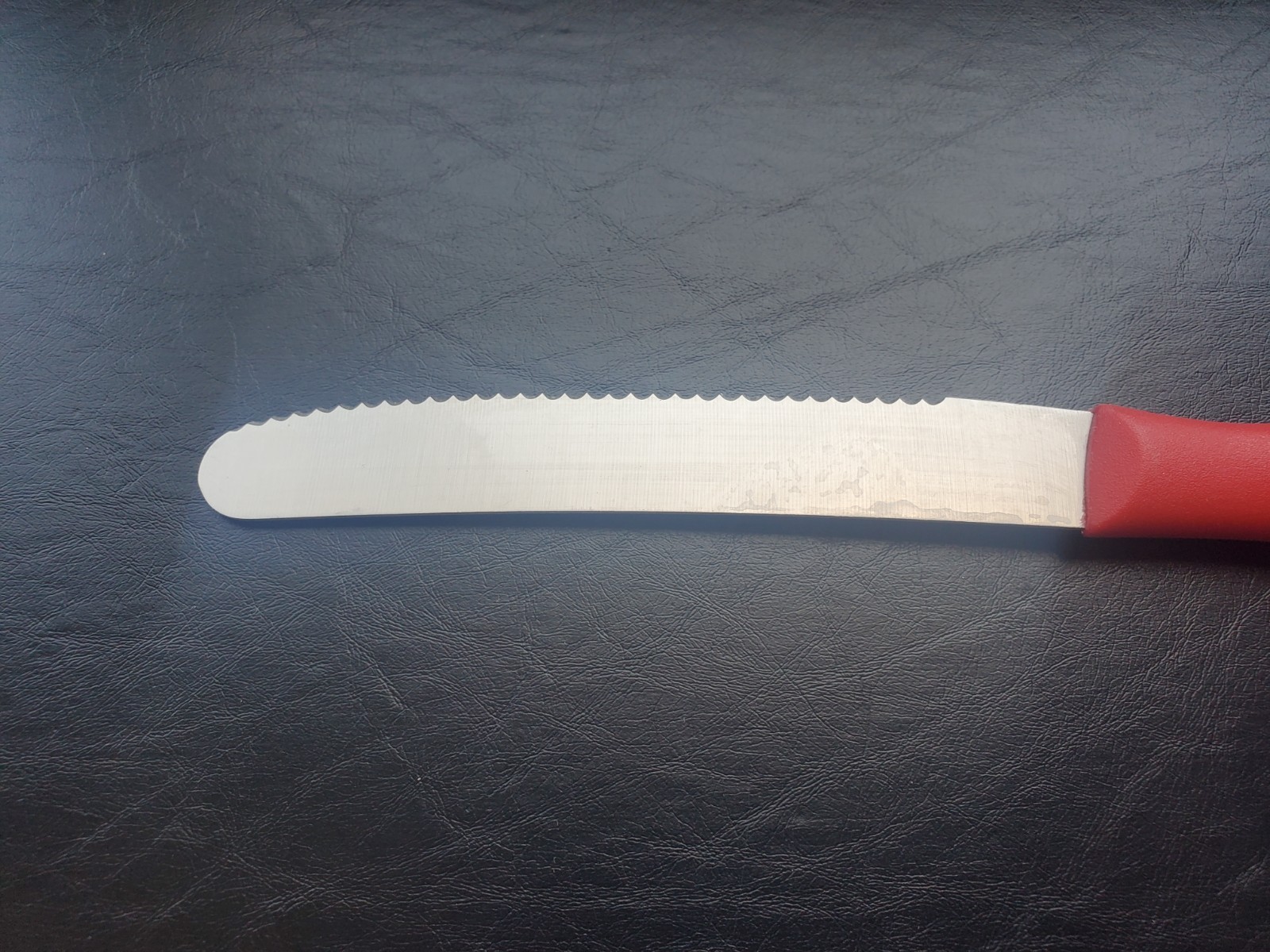 Henckels Zwilling Fixed Knife 9″ Stainless Steel 4″ Blade Red Plastic Handle EUC