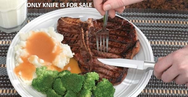 Rada Cutlery Steak Kitchen Knife 3.88″ T420 Steel Blade Silver Aluminum Handle