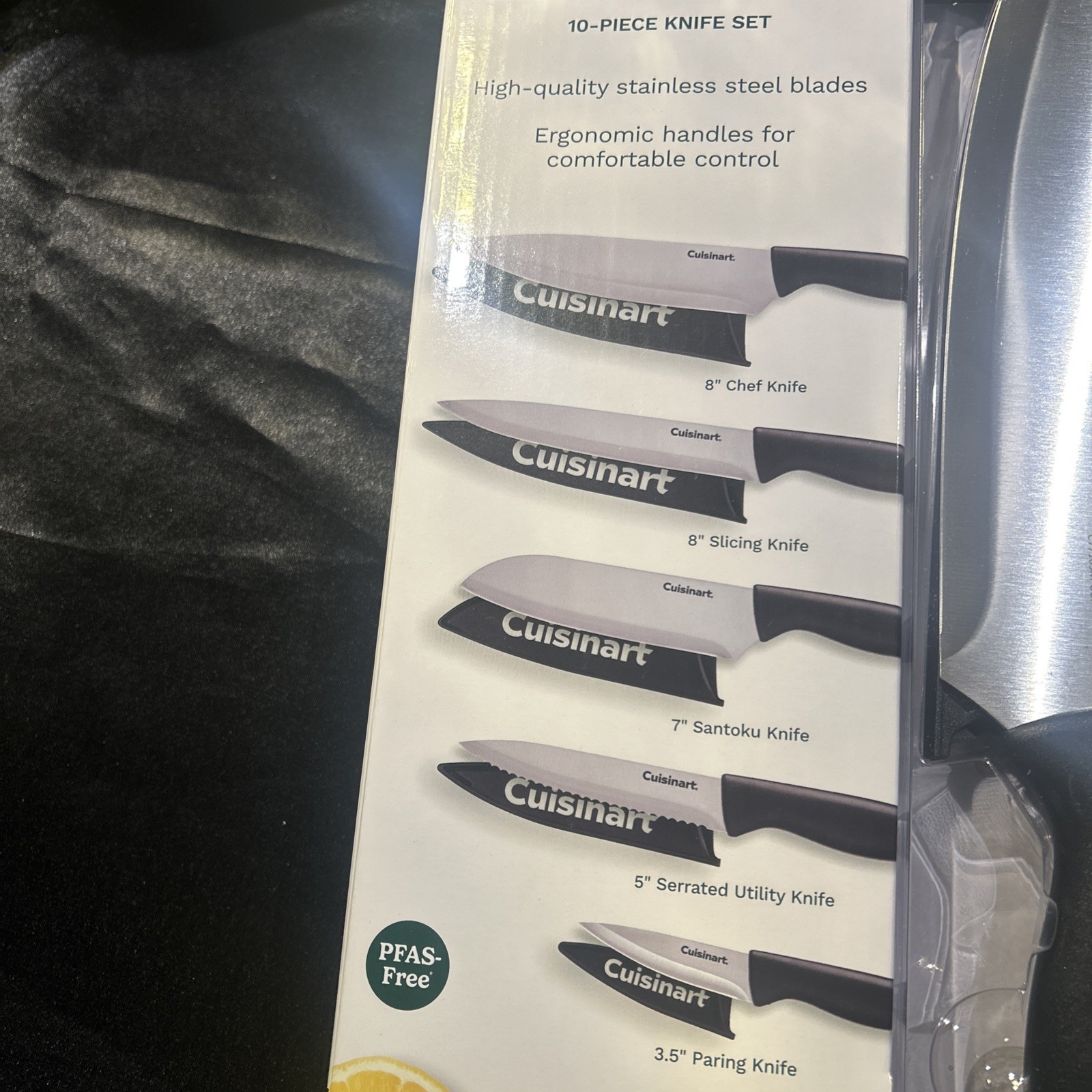 Cuisinart Classic 10 Pc Knife Set C77-10SM Chef Santoku Serrated Knives