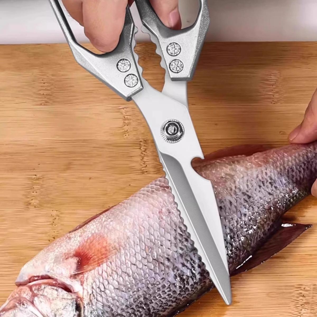 Santoku Kitchen Knife Food ScissorsCooking Knives for Vegetable Meat Cutting
