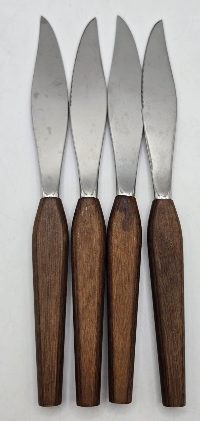 Fleetwood Designs Steak Knife Set Of 4 Danish Mid Century Modern Teak Stainless