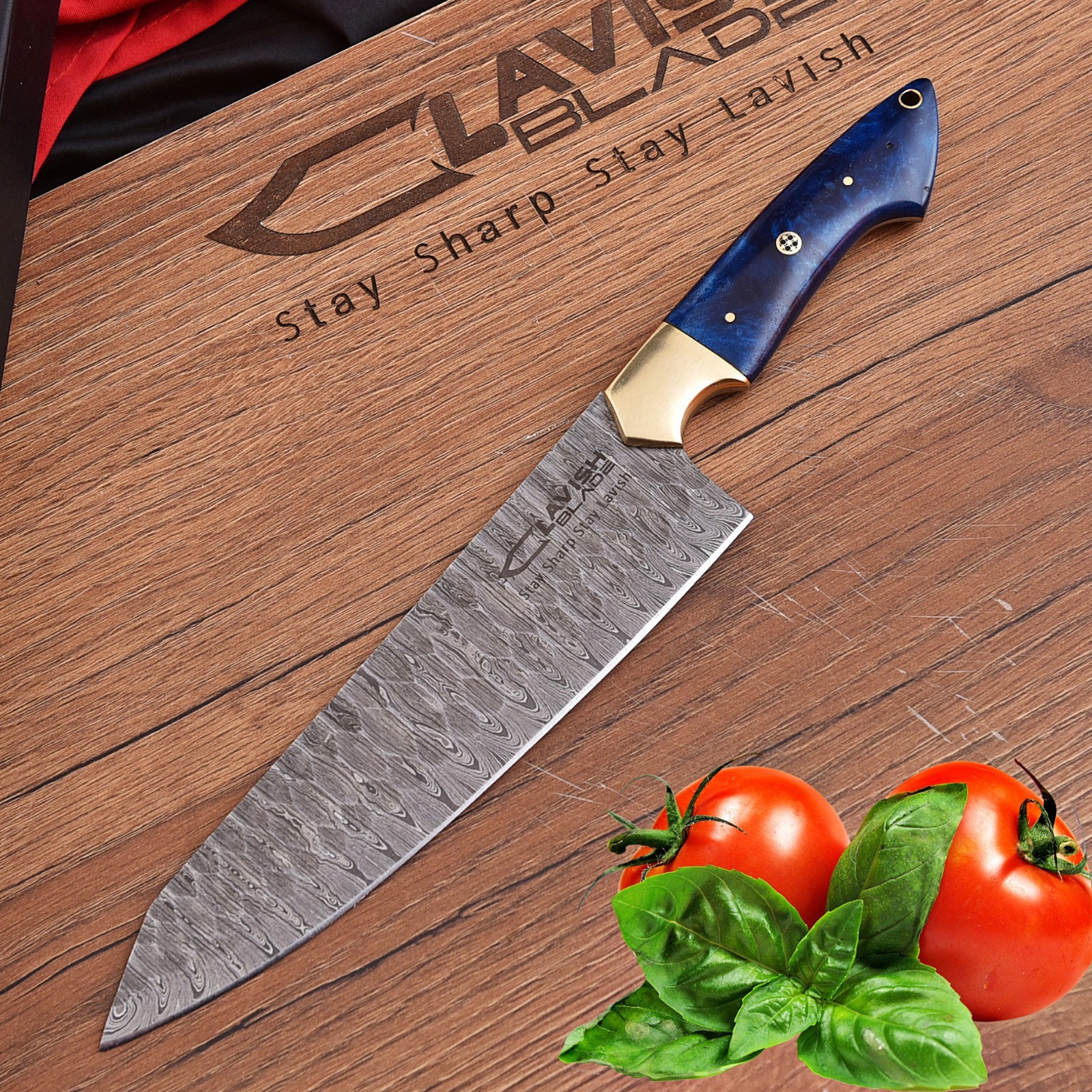 CUSTOM HANDMADE FORGED DAMASCUS STEEL CHEFS KNIFE KITCHEN KNIFE WITH GIFT BOX