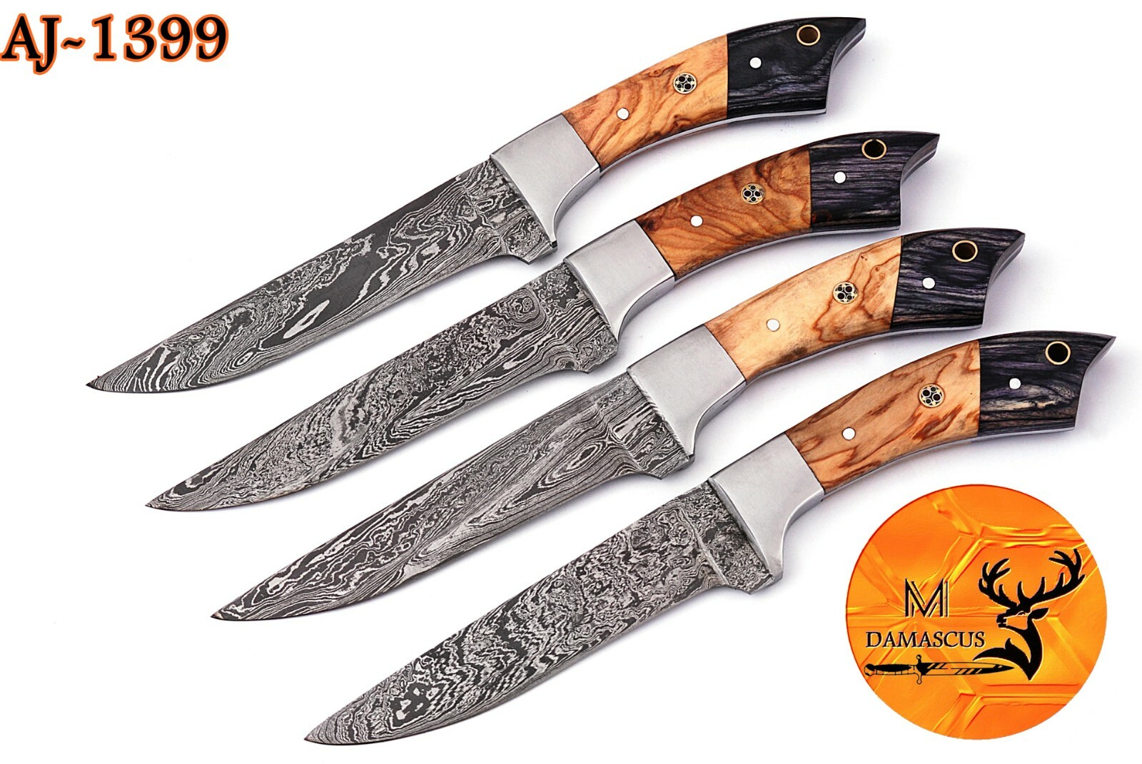 CUSTOM HANDMADE FORGED DAMASCUS STEEL STEAK CHEF KNIFE SET KITCHEN KNIVES 1399