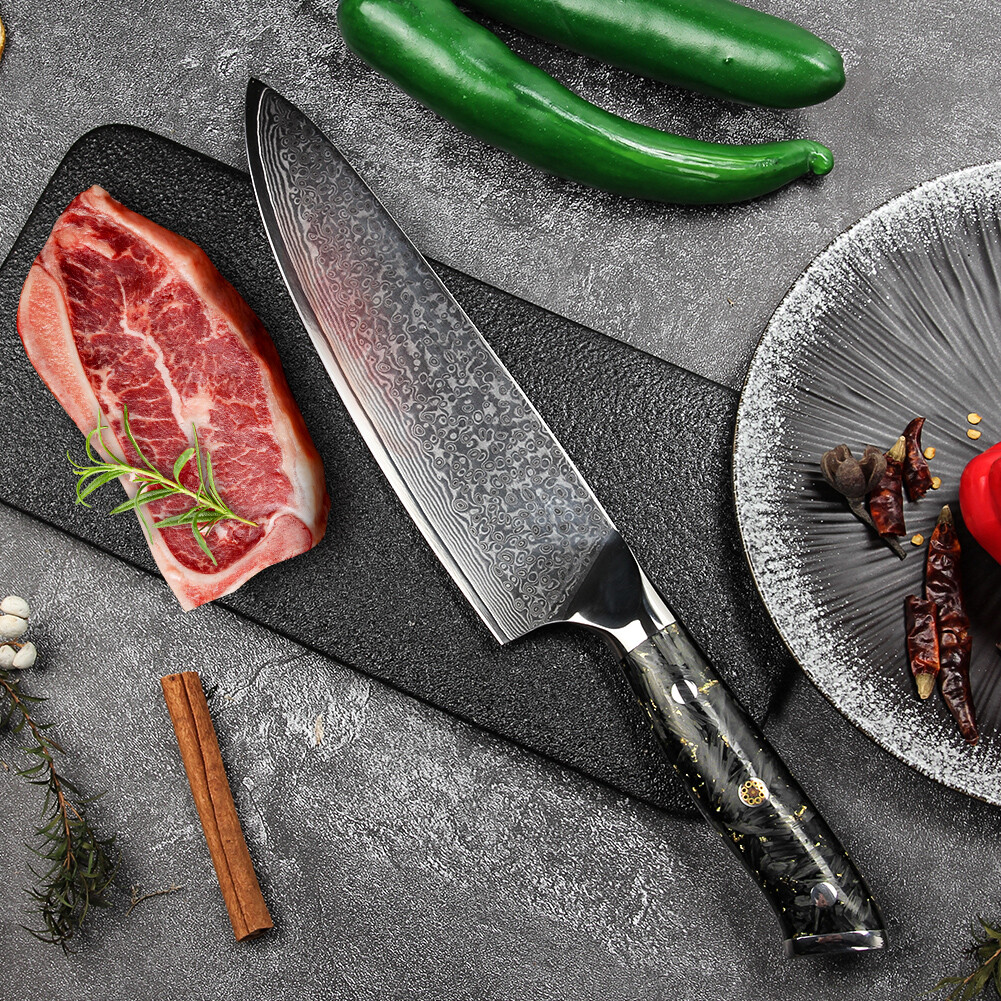 8In Kitchen Knife Santoku Knife Damascus Chef Knife VG10 Handle for Home Kitchen