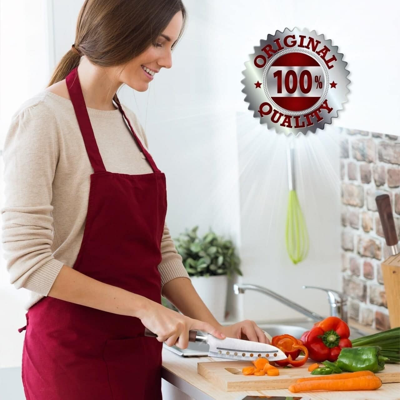MIU France 7″ Chef Knife – Santoku Style | Buy 1 2 5 10 Pack Options