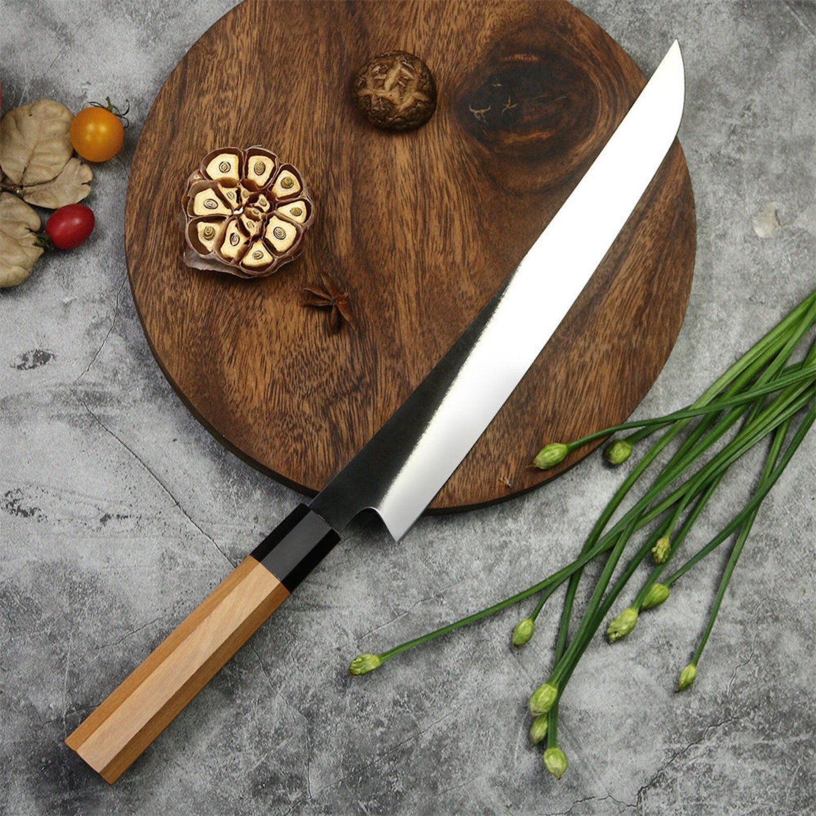 Japanese Chef’s Knife Sushi 10.5 Inch Knive 440C Steel Olive Wood Handle