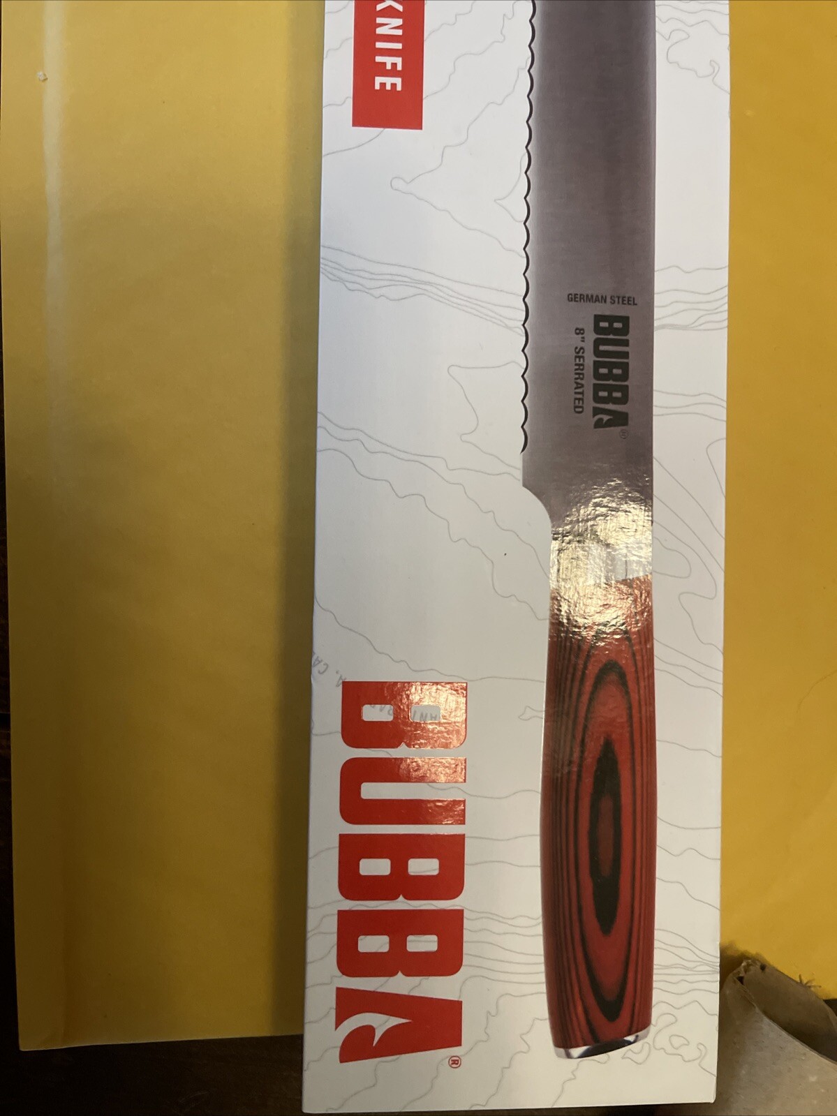 Bubba Blade Kitchen Knife 8″ Serrated German Steel Long Blade G-10 1114267