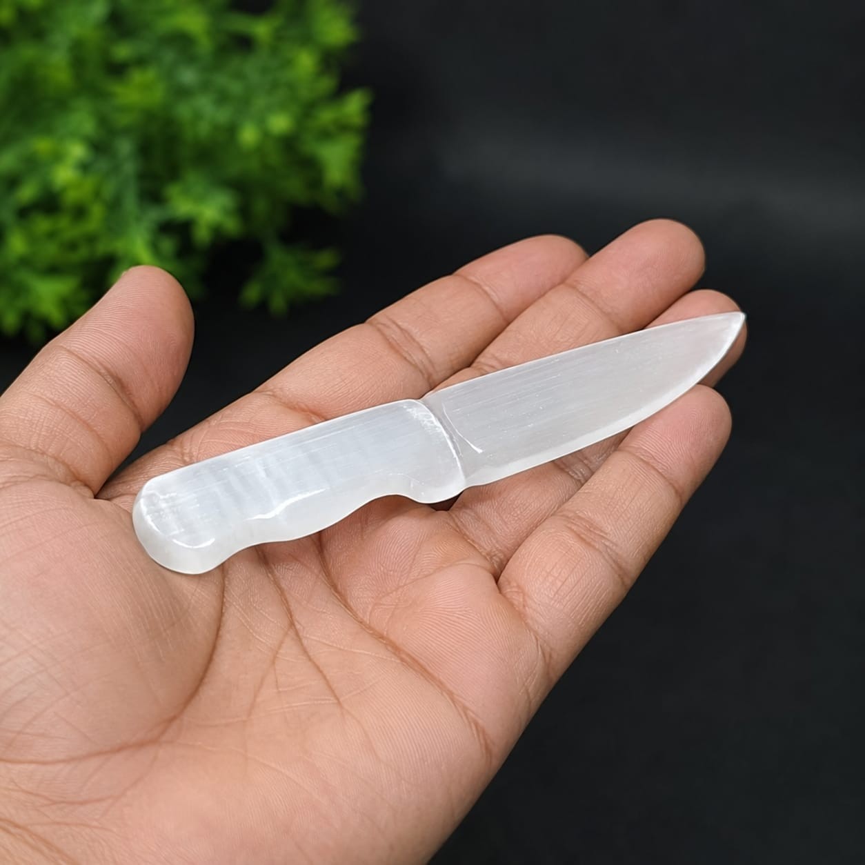 White Selenite Crystal Knife Decorative Carving Healing Stone Home Decor Gift