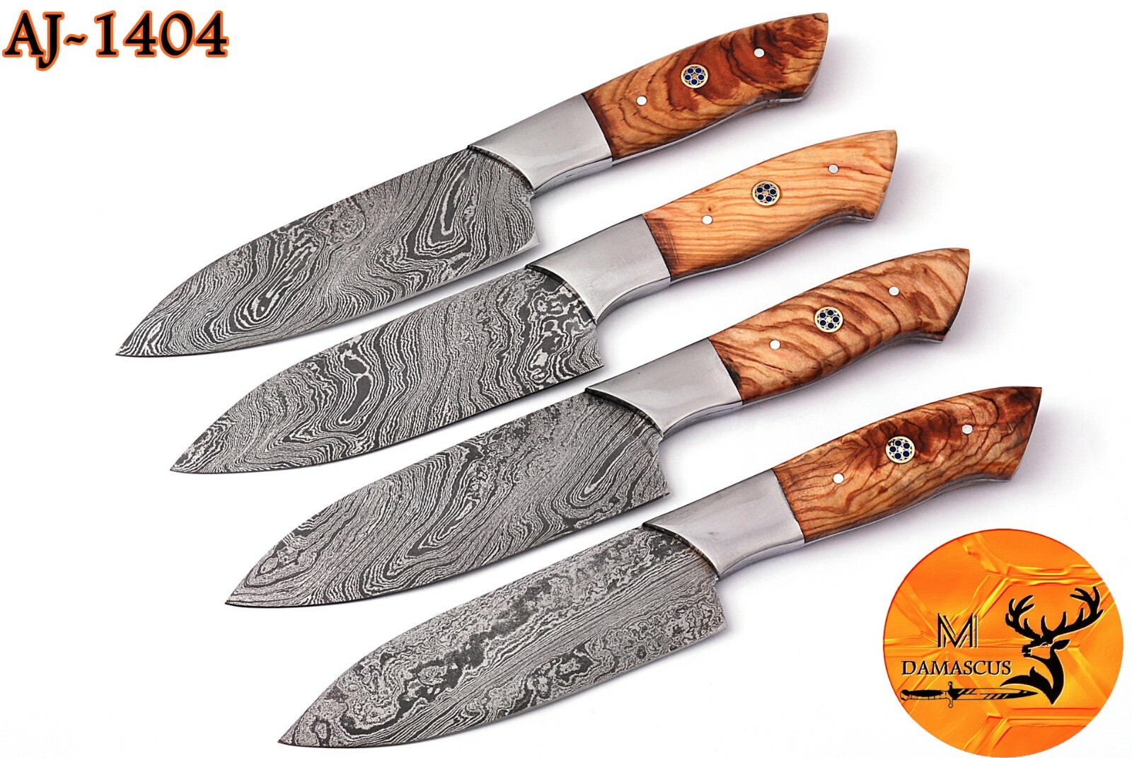 CUSTOM MADE FORGED DAMASCUS STEEL STEAK KNIFE SET KITCHEN CHEF KNIVES 1404