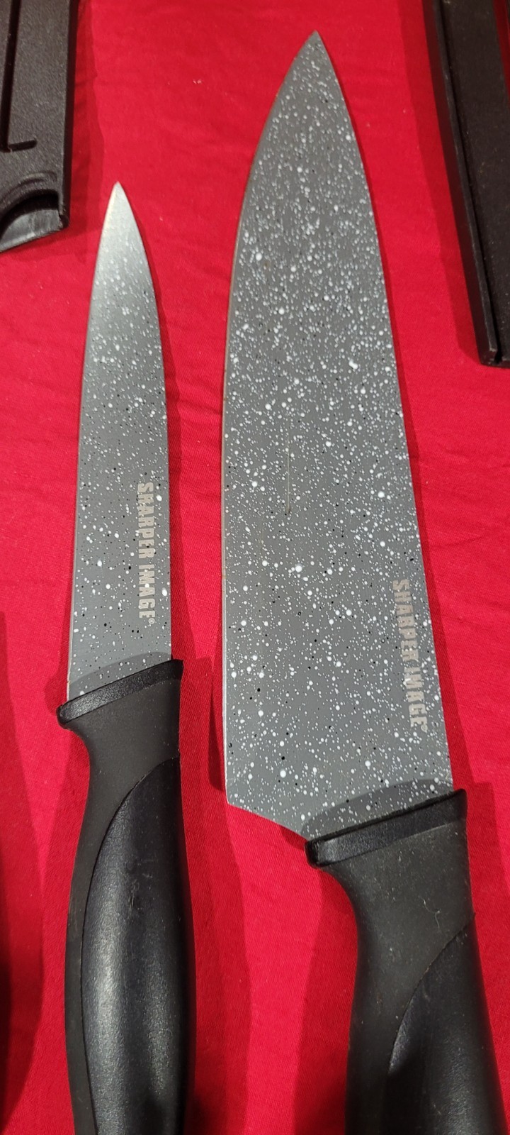 Sharper Image Black Knife Set of 3 w/Sheaths