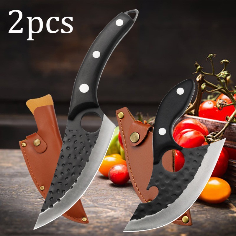 7PCS Professional Kitchen Chef Knife Set Stainless Steel Forged Cutting Knives
