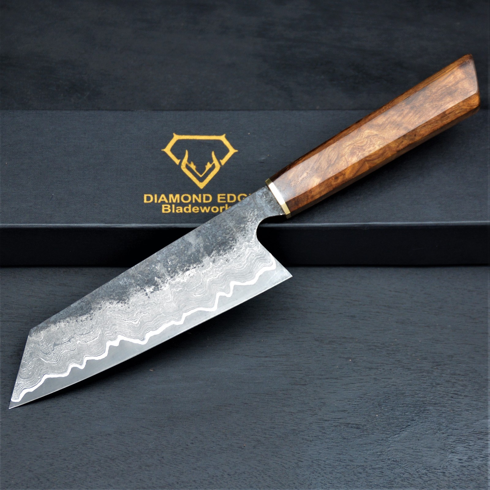Handmade Japanese Damascus Chef Knife San Mai, 52100 steel ,Rosewood Handle