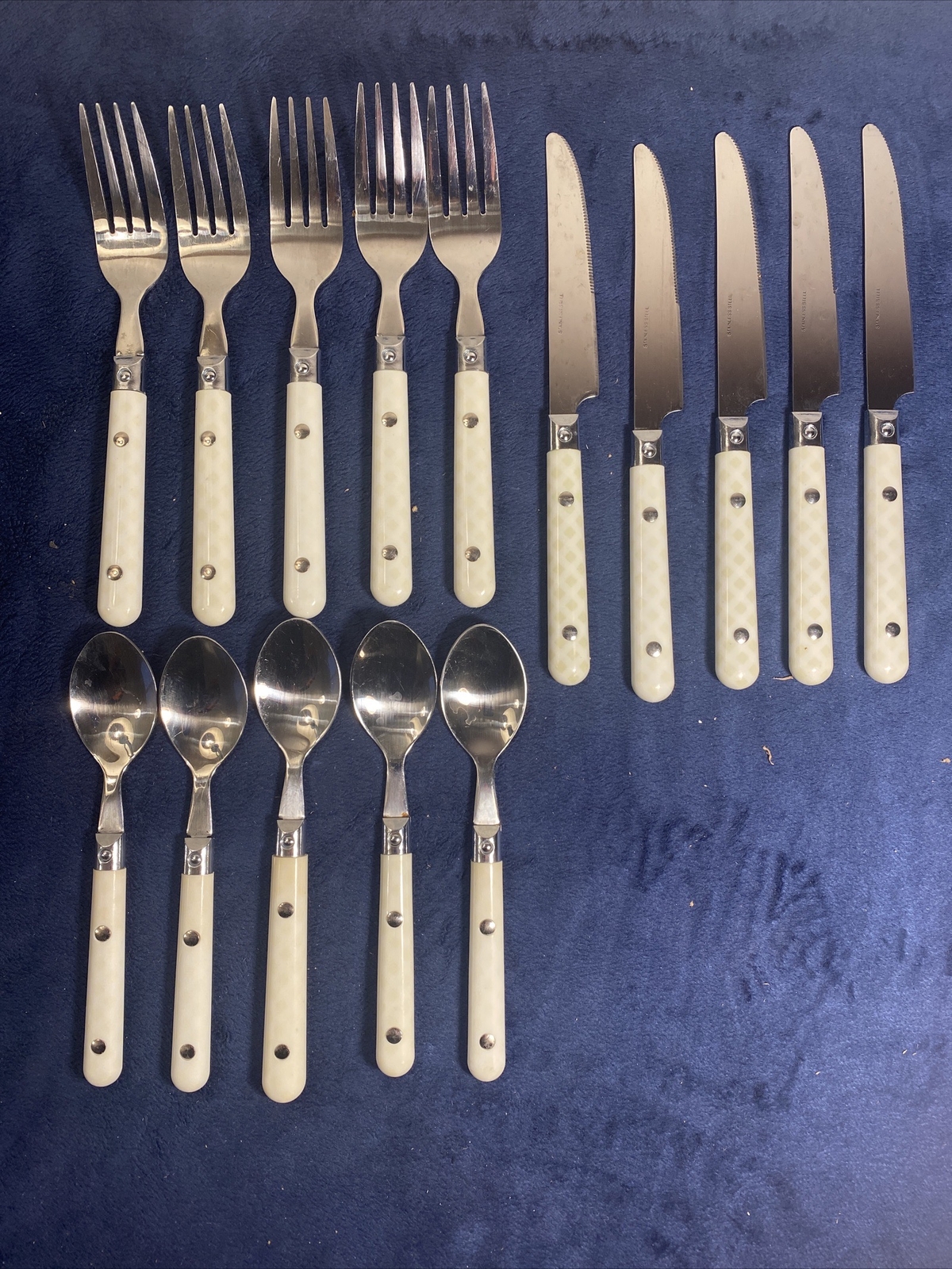 Set of 15 Vintage Hanford Forge Stainless Steel Utensils