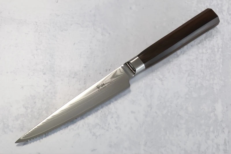 Cangshan Cutlery MAYA 5″ Utility Knife – X7 Damascus – Octagon Blackwood Handle