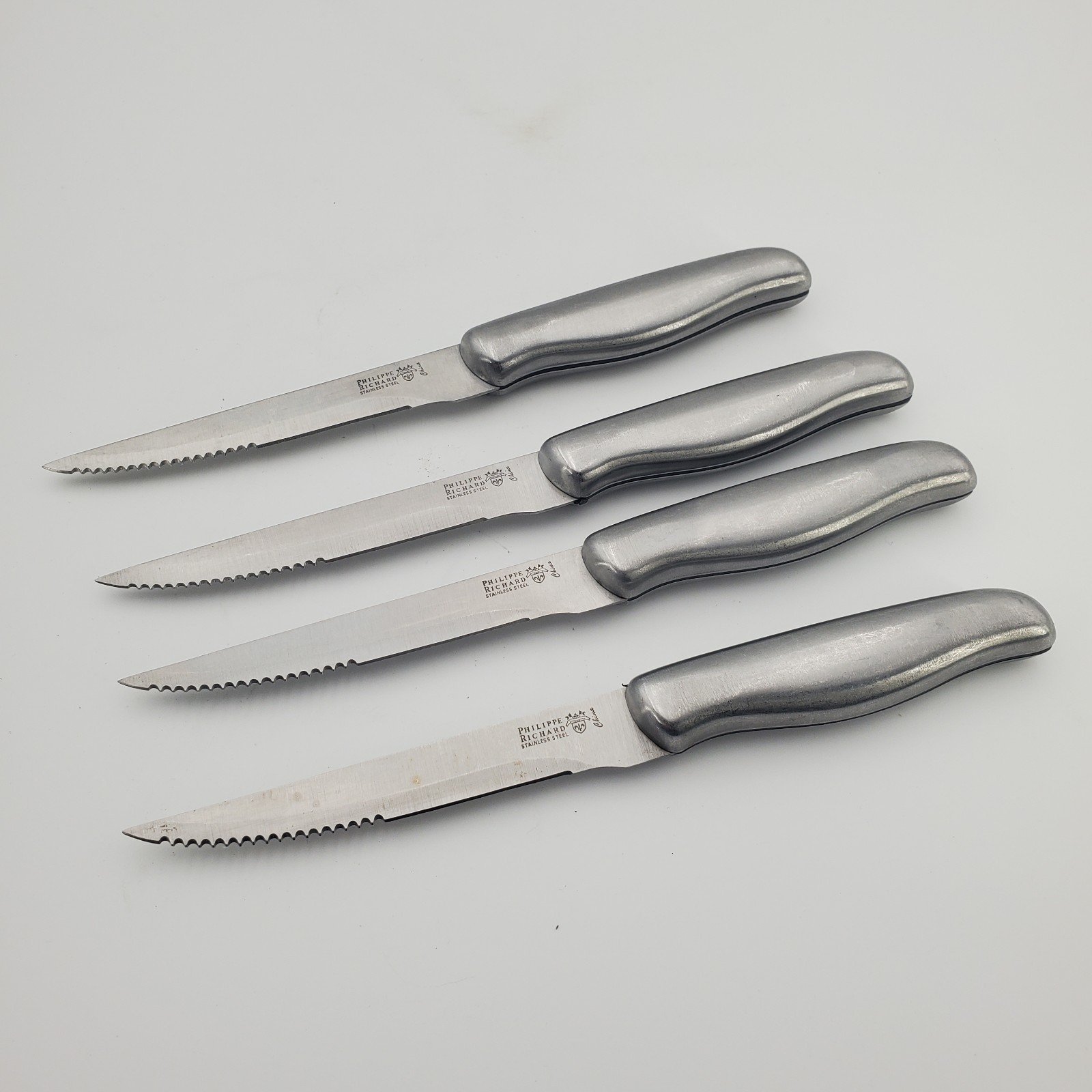 Set 4 Philippe Richard Stainless Steel Serrated Steak Knives