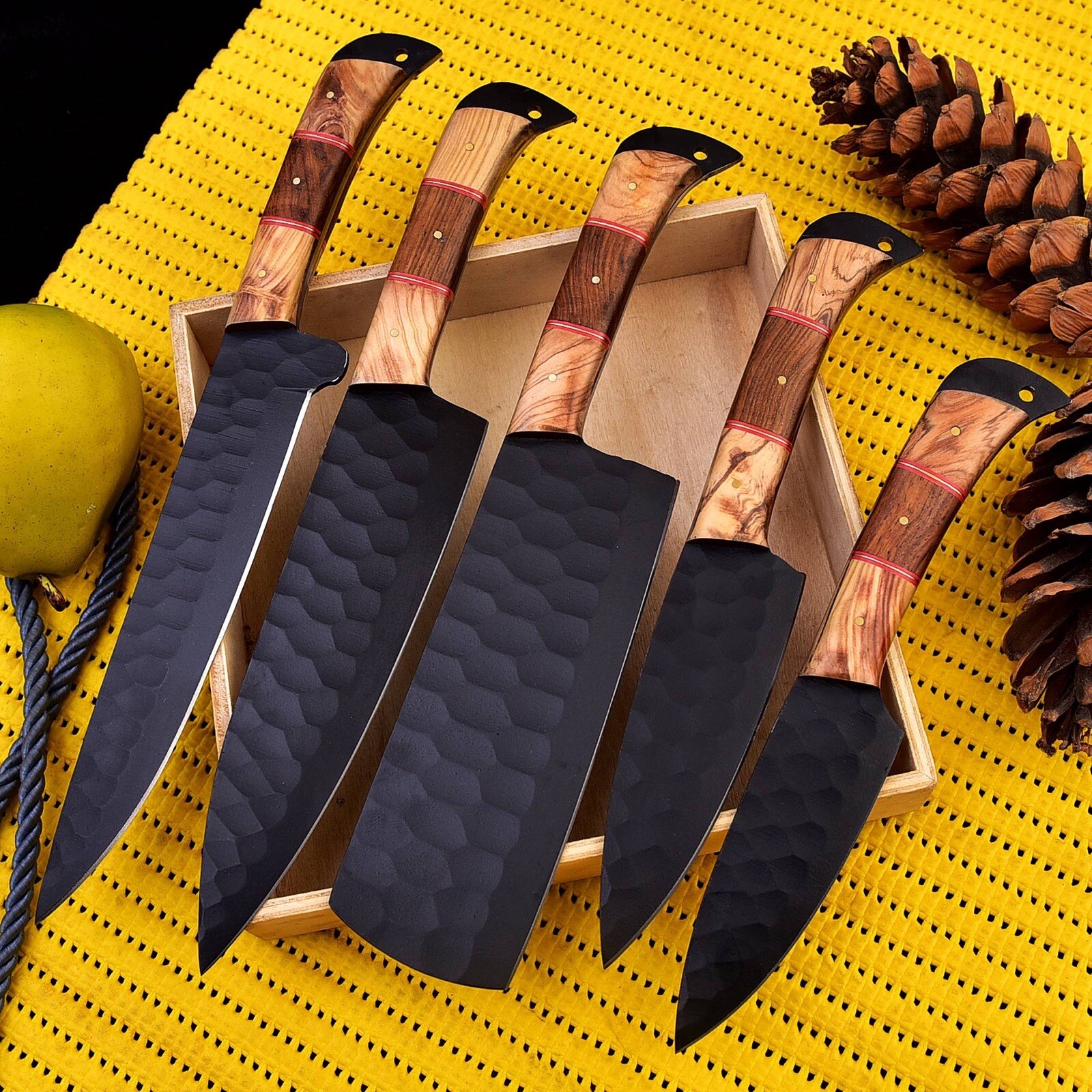 CUSTOM HANDMADE FORGED CARBON STEEL CHEF KNIFE KITCHEN KNIVES CHEF SET X158