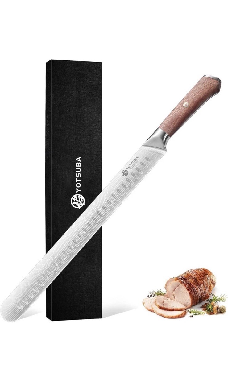 YOTSUBA Carving Knife, 12 inch Brisket Knives, High Carbon Steel Slicing