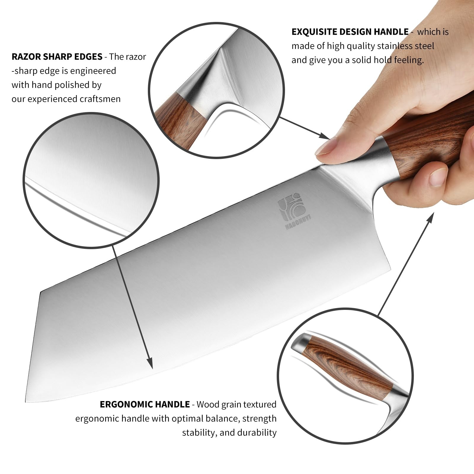 3-Piece Professional Chef Knife Set – Ultra-Sharp Kitchen Knives with Ergonom…