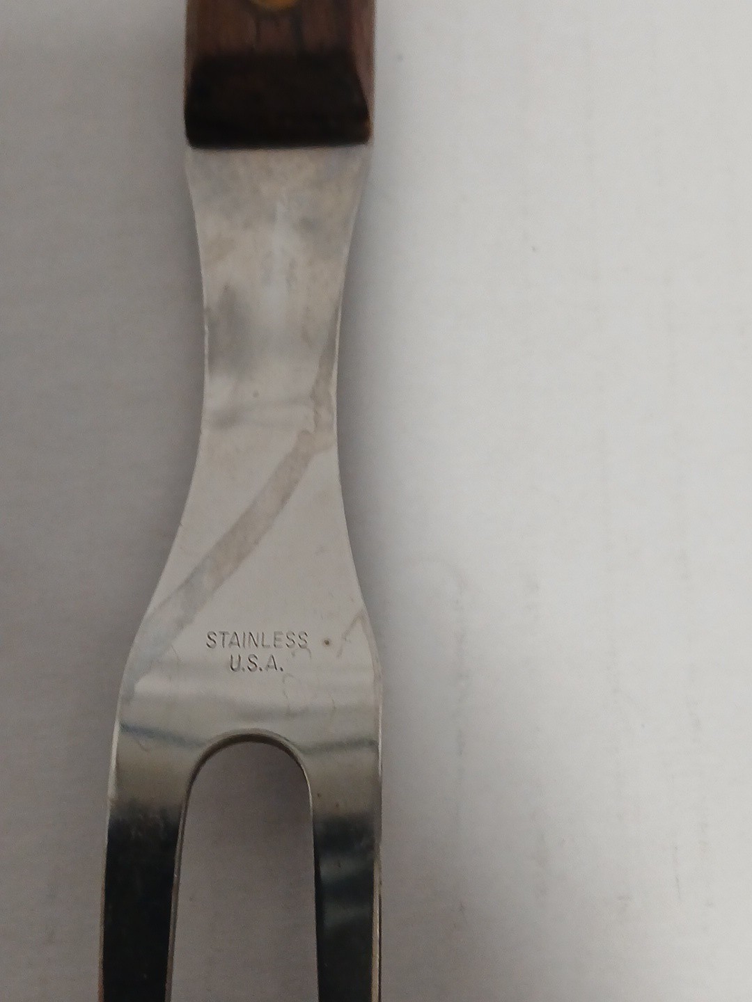 Vintage Forgecraft 2 Pc Carving Knife set & Wood wall mount USA made