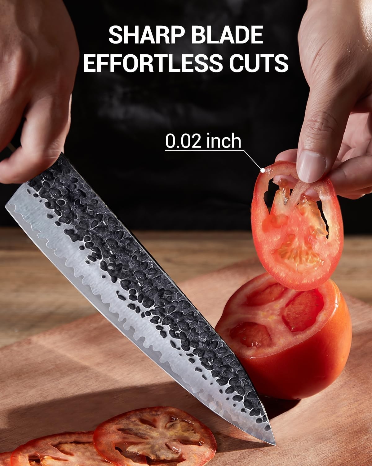 8 Inch Japanese Chef Knife – Hand Forged 9CR18MOV Steel, Rosewood Handle Beauty