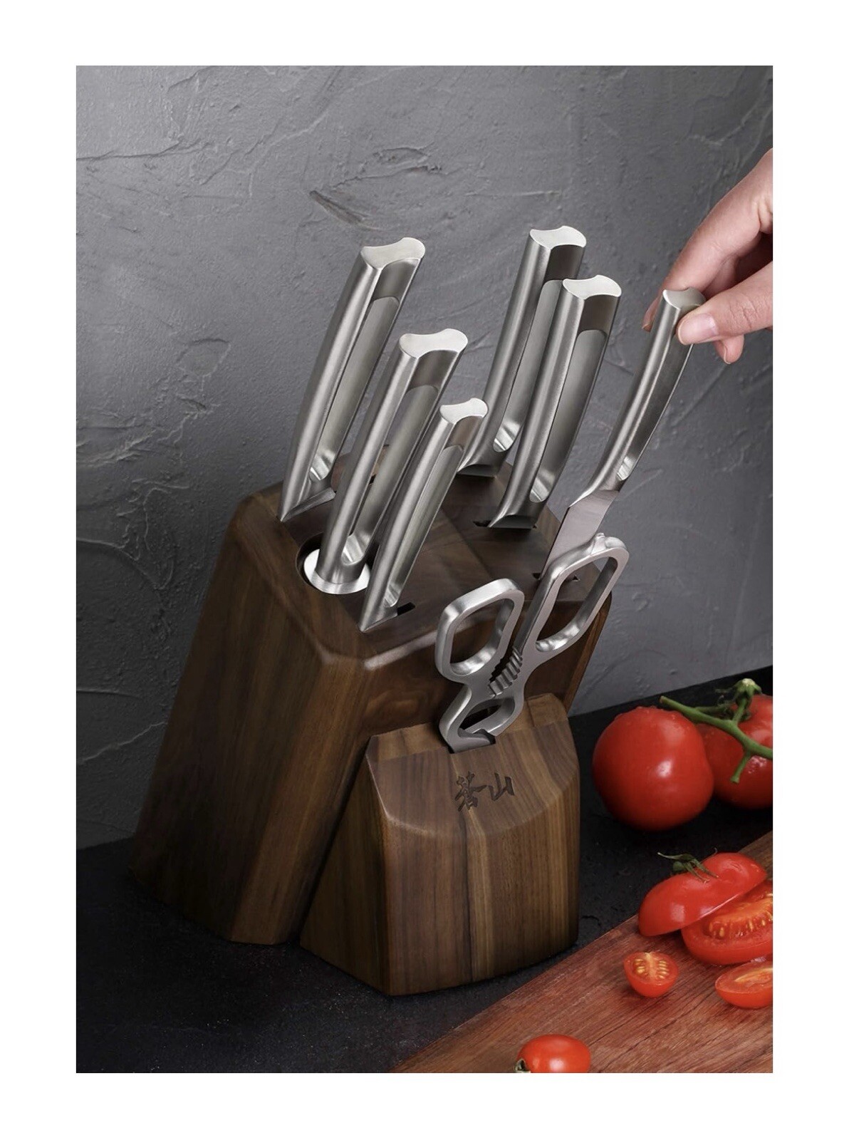 Cangshan TN1 Series 1021950 Swedish 14C28N Steel Forged 8-Piece Knife Block