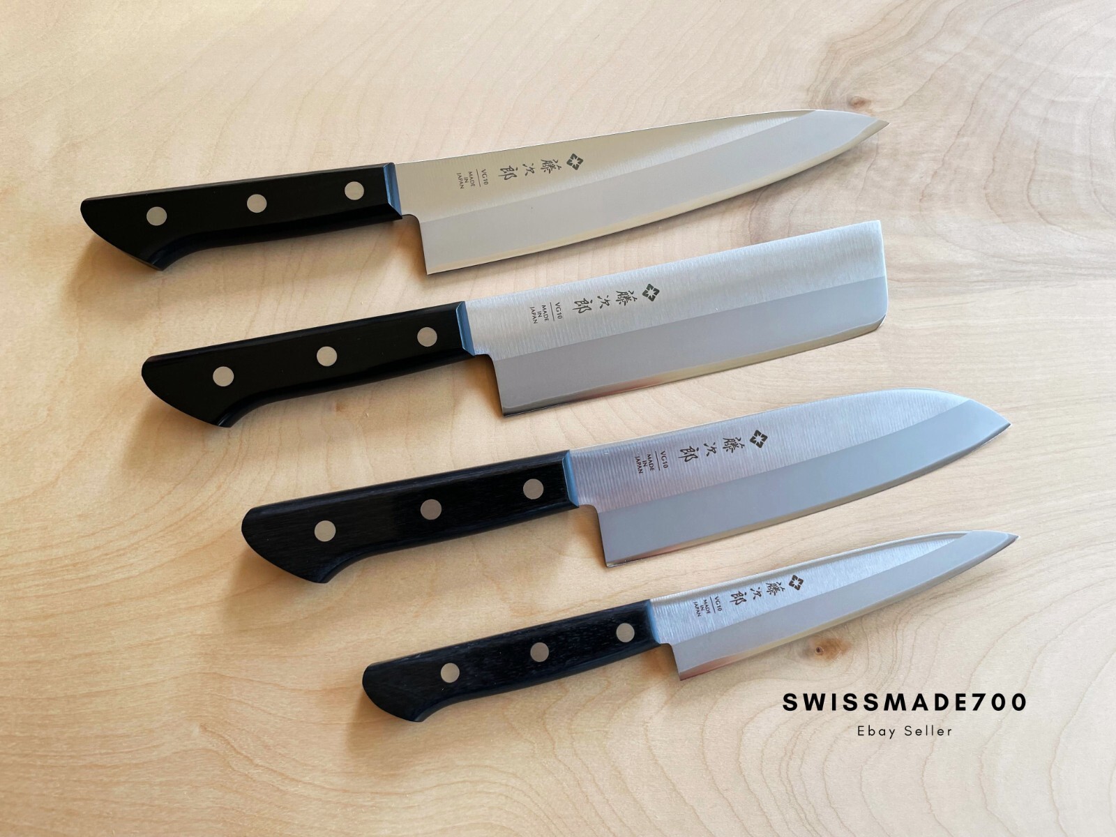 TOJIRO VG10 Japanese Knife Set (Gyuto/Santoku/Nakiri/Petty) – FREE SHIPPING