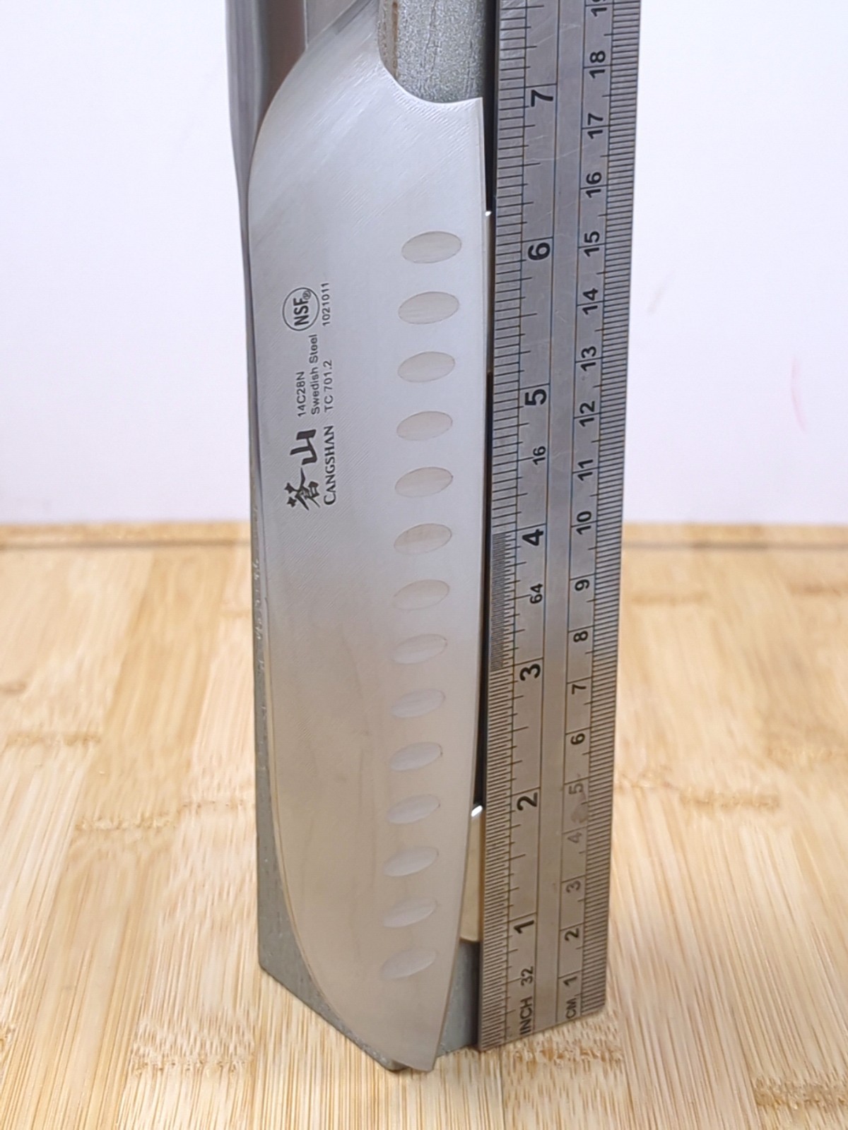 CANGSHAN TC Series 7″ SANTOKU Knife, FORGED from 14C28N SWEDISH Steel, 1021011