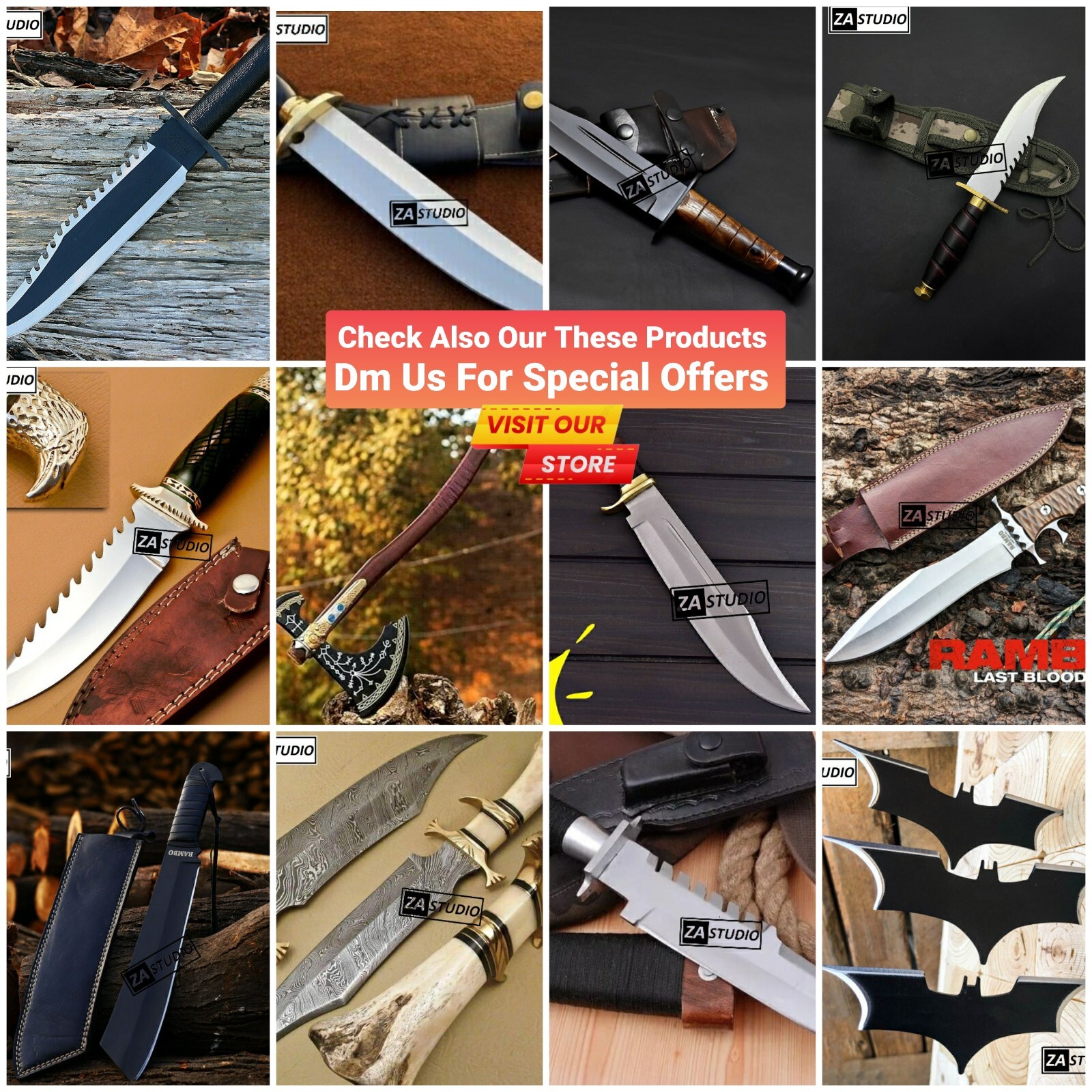 Chef Knife Set Custom Handmade Forged Kitchen Knife Set Professional Use