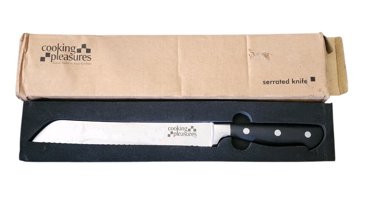 13 1/4″ overall Fixed 8.25″ Blade Handles Bread Serrated Knife Cooking Pleasures