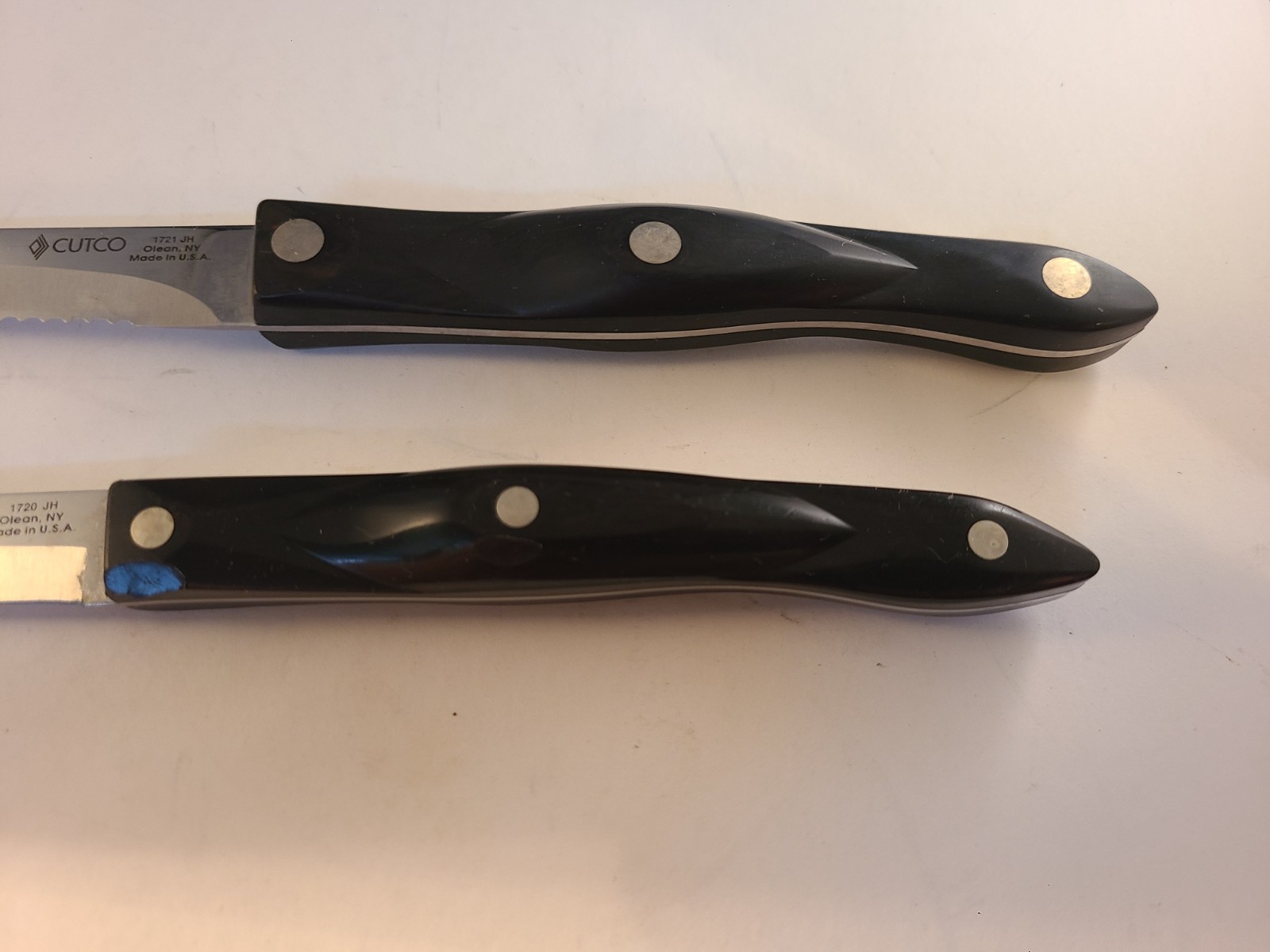 CUTCO 2 Piece Set 1720JH 1721 JH Paring & Peeling Knives Brown Handles