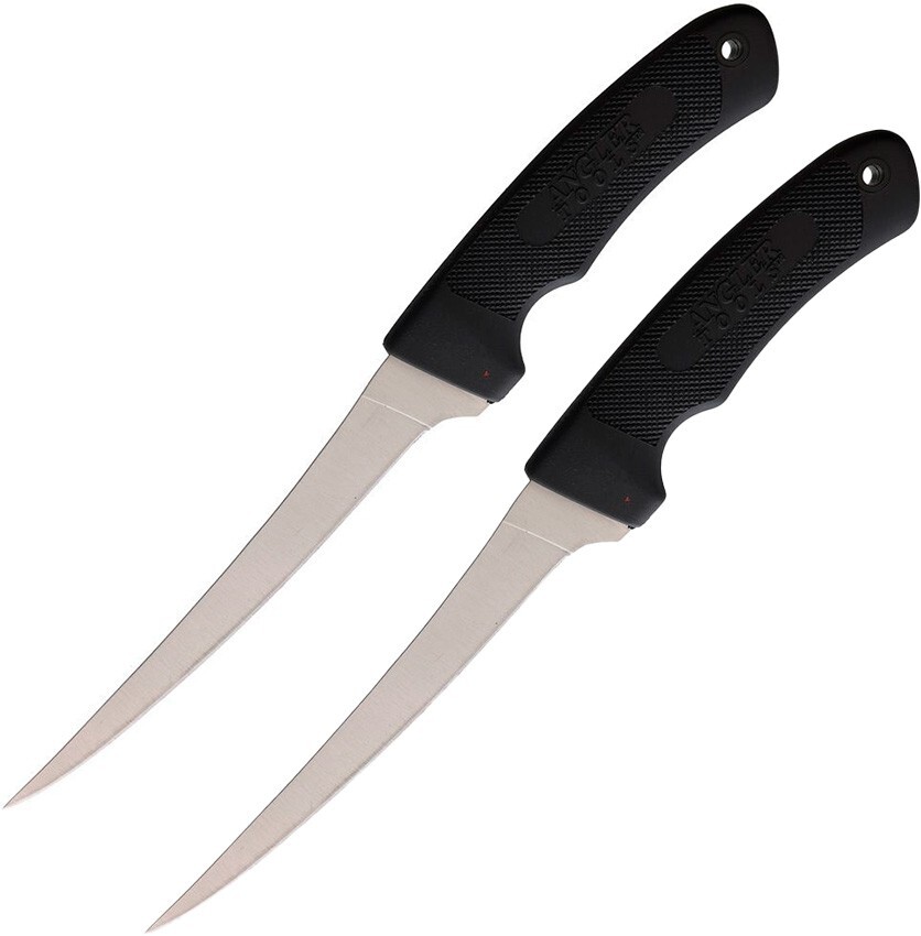 2 PACK Kitchen Knife 6.5″ Stainless Steel Fillet Blade Checkered Rubber Handle