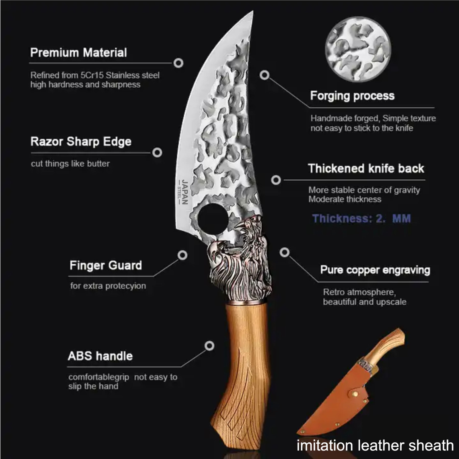 Viking knife Chef Knife Japan Kitchen Meat Cleaver Butcher Boning Knife chopping