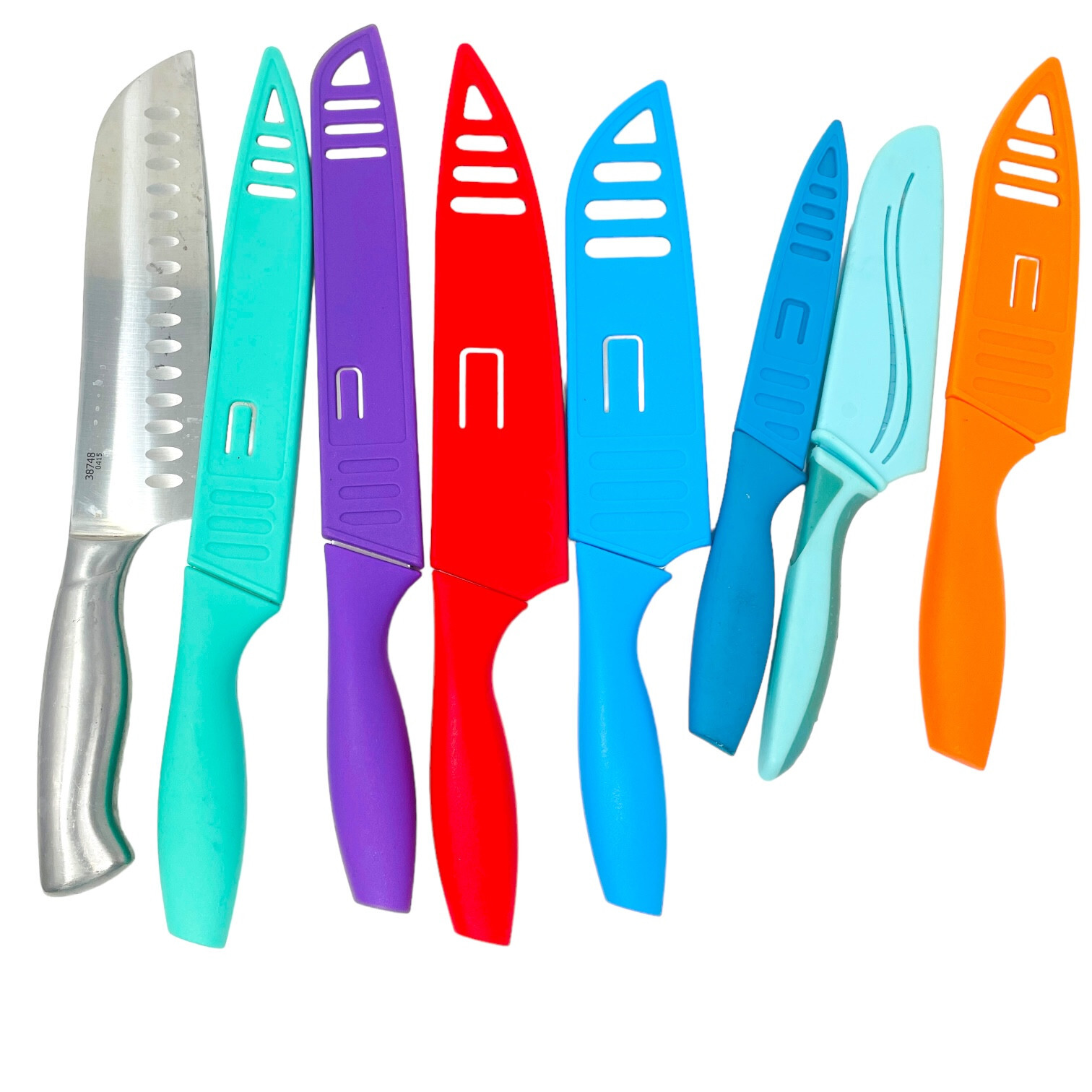 8 Pcs Assorted Premium Multicolor Kitchen Knife Set Stainless Steel