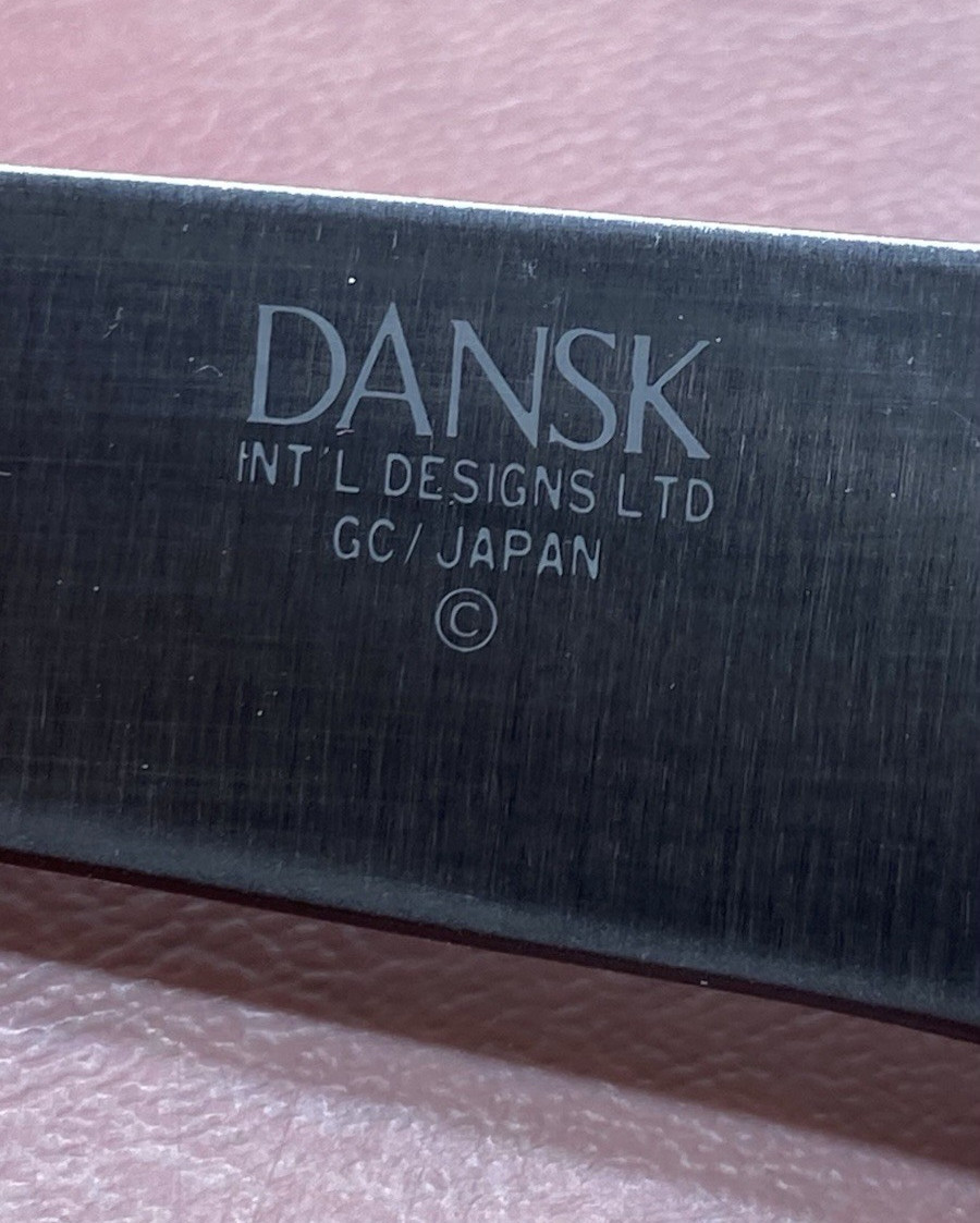 Vtg Dansk Steak Knives Set of 4 Unserrated Teak Handle Stainless Steel GC Japan