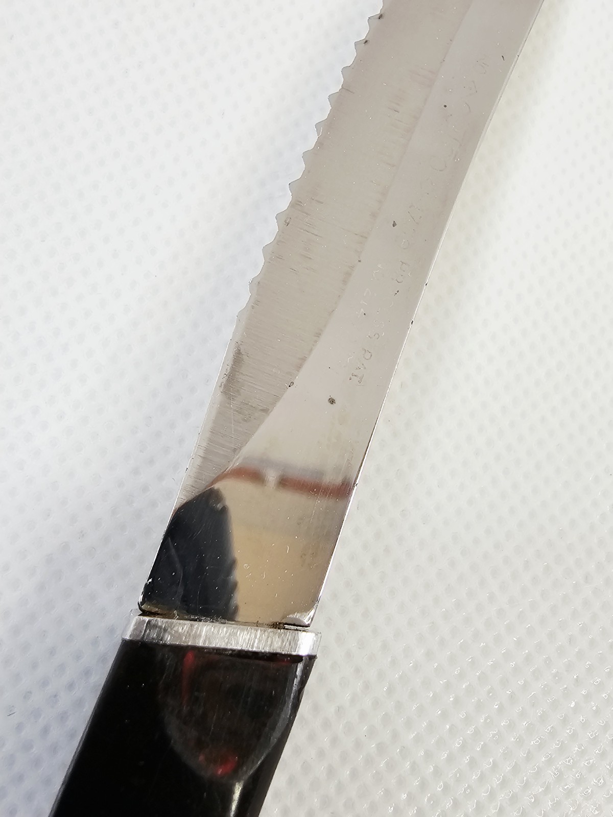 Cutco 1758 / 1759 USA Made Brown Swirl Steak Table Knife 3.5″ Chrome MCM Accent
