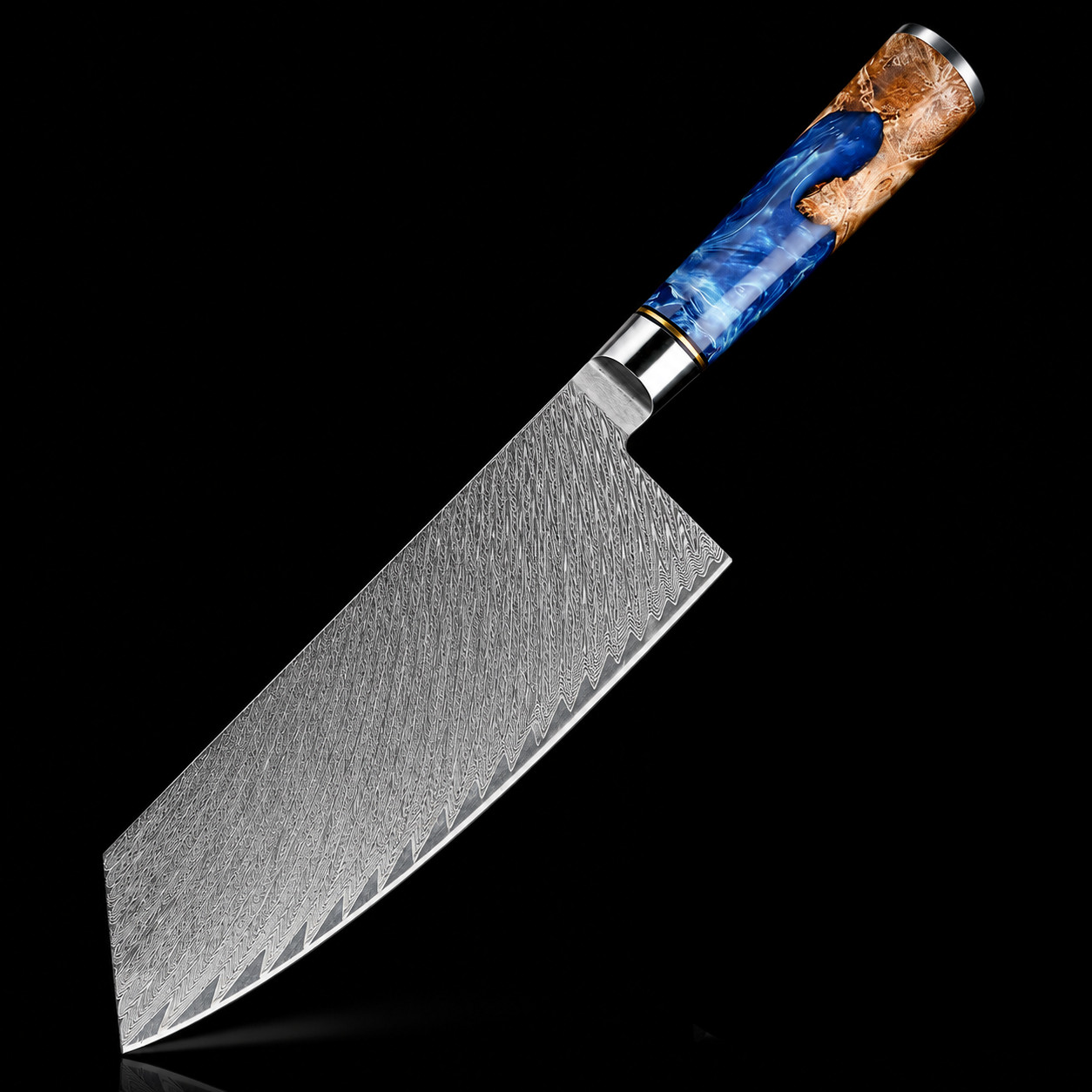 6-Piece Damascus Knife Set 67-Layer VG10 Japanese Kitchen Knives Blue Resin