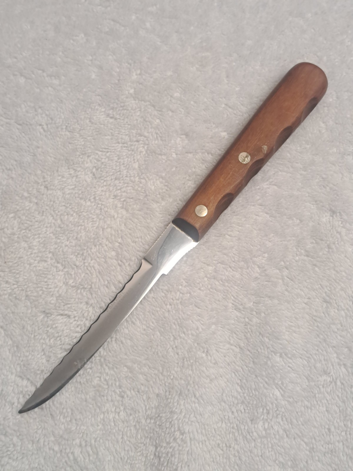 Case XX Stainless Kitchen Knife P Bar Serrated Straight Wood Handle Scarce