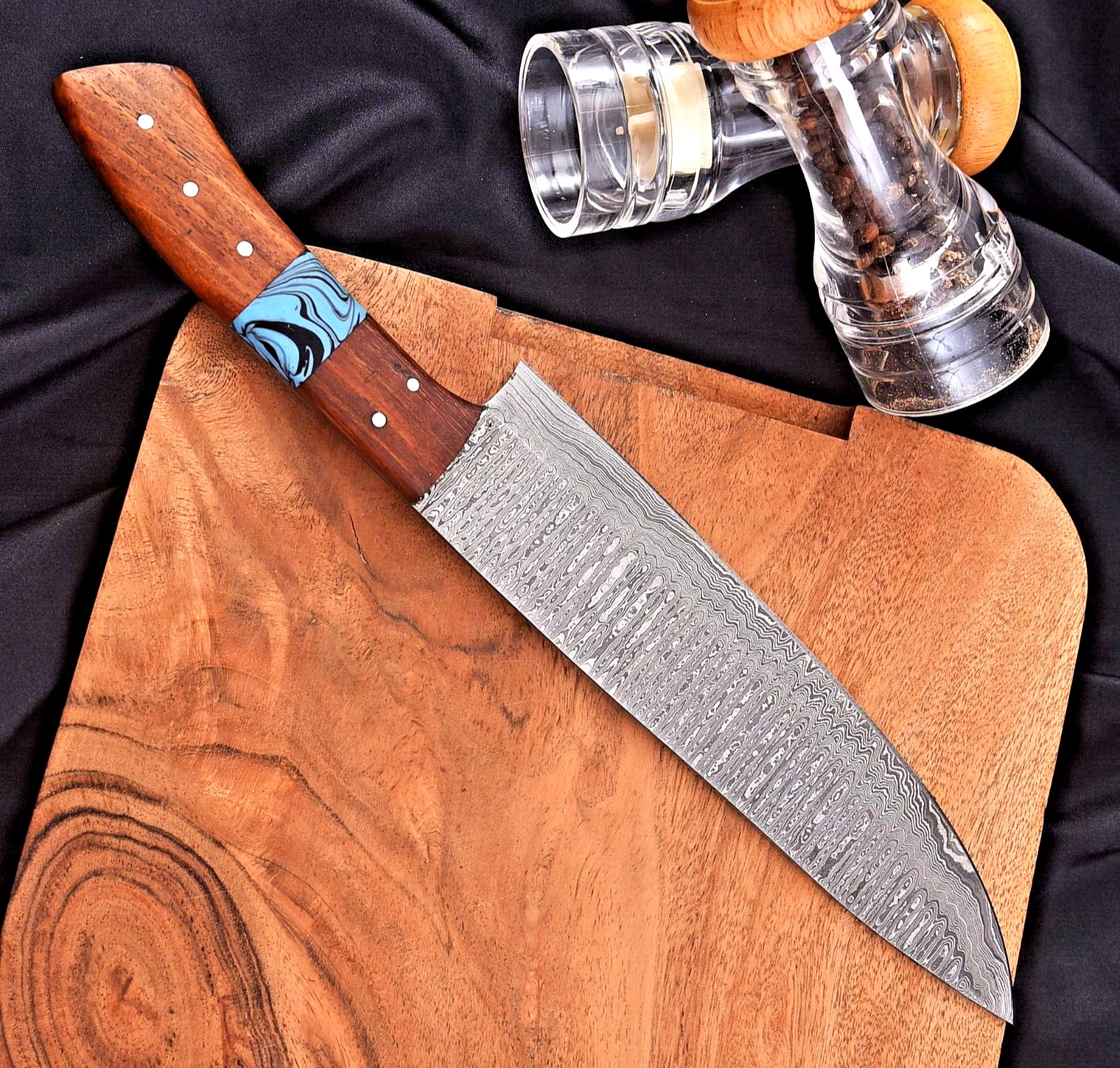 CUSTOM HAND MADE FORGED DAMASCUS STEEL BLADE KITCHEN UTILITY CHEF KNIFE 2073