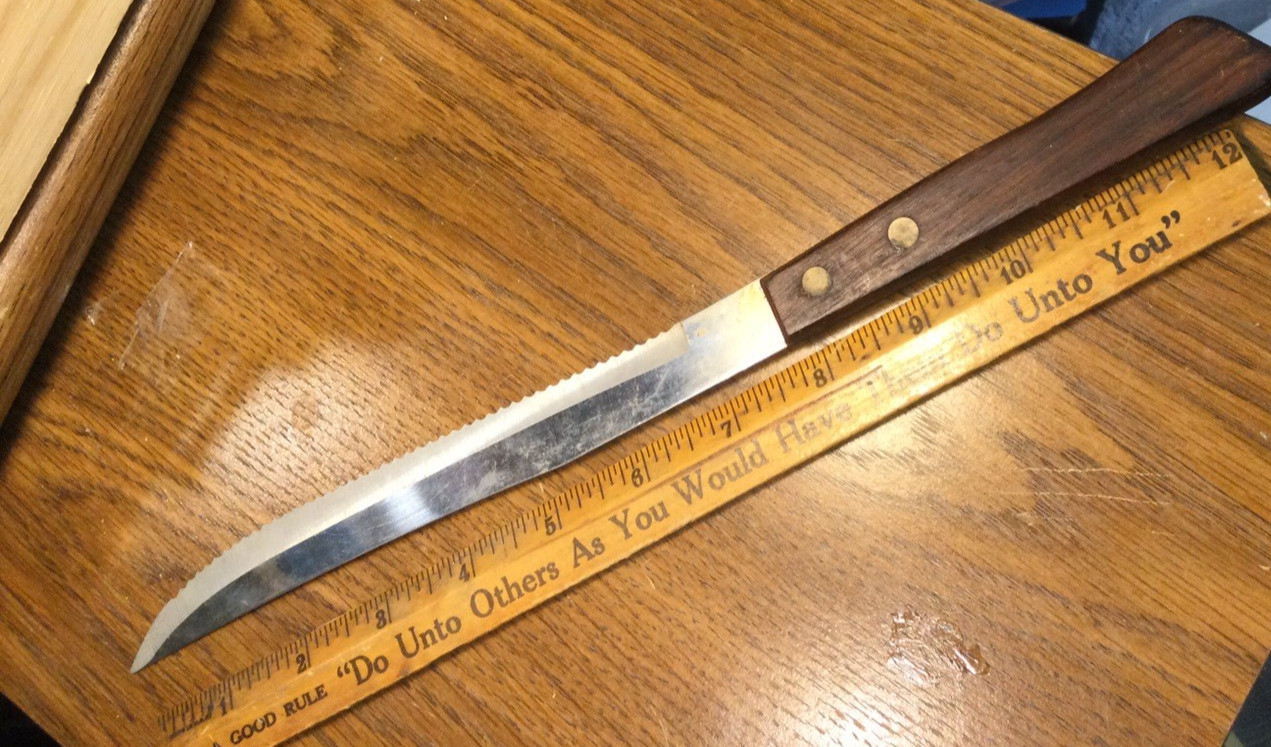 Hanford Forge Stainless Steel Japan Serrated Edge Knife 9 inch blade