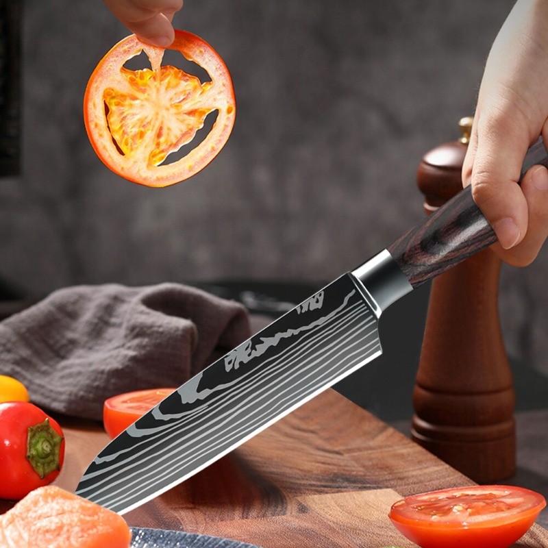 Stainless Steel Kitchen Knife Japanese Damascus Chef’s Sharp Blade Cleaver Knife