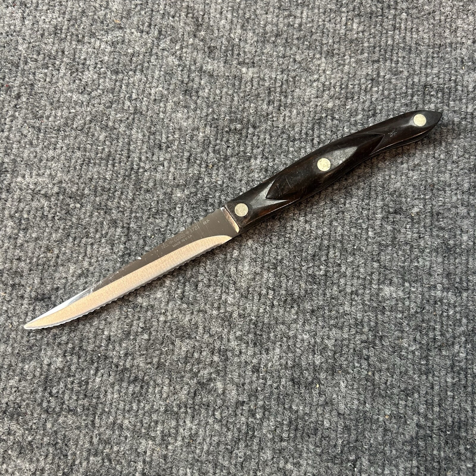 Cutco 1721 Serrated Utility Sandwich Knife Brown Handle USA 8.75”
