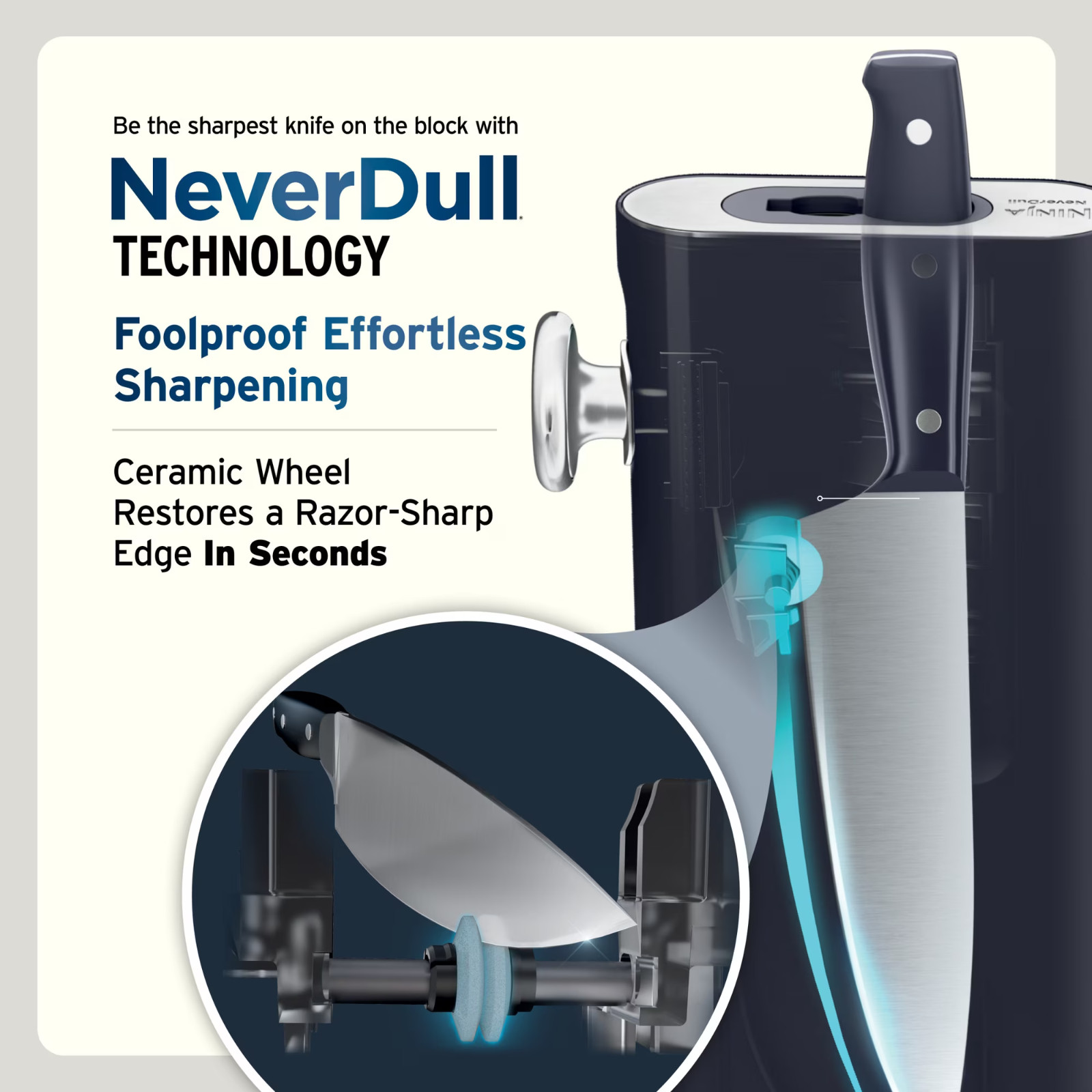 Ninja NeverDull Razor-Sharp 11-Piece Knife System with Removable Sharpener, Lase